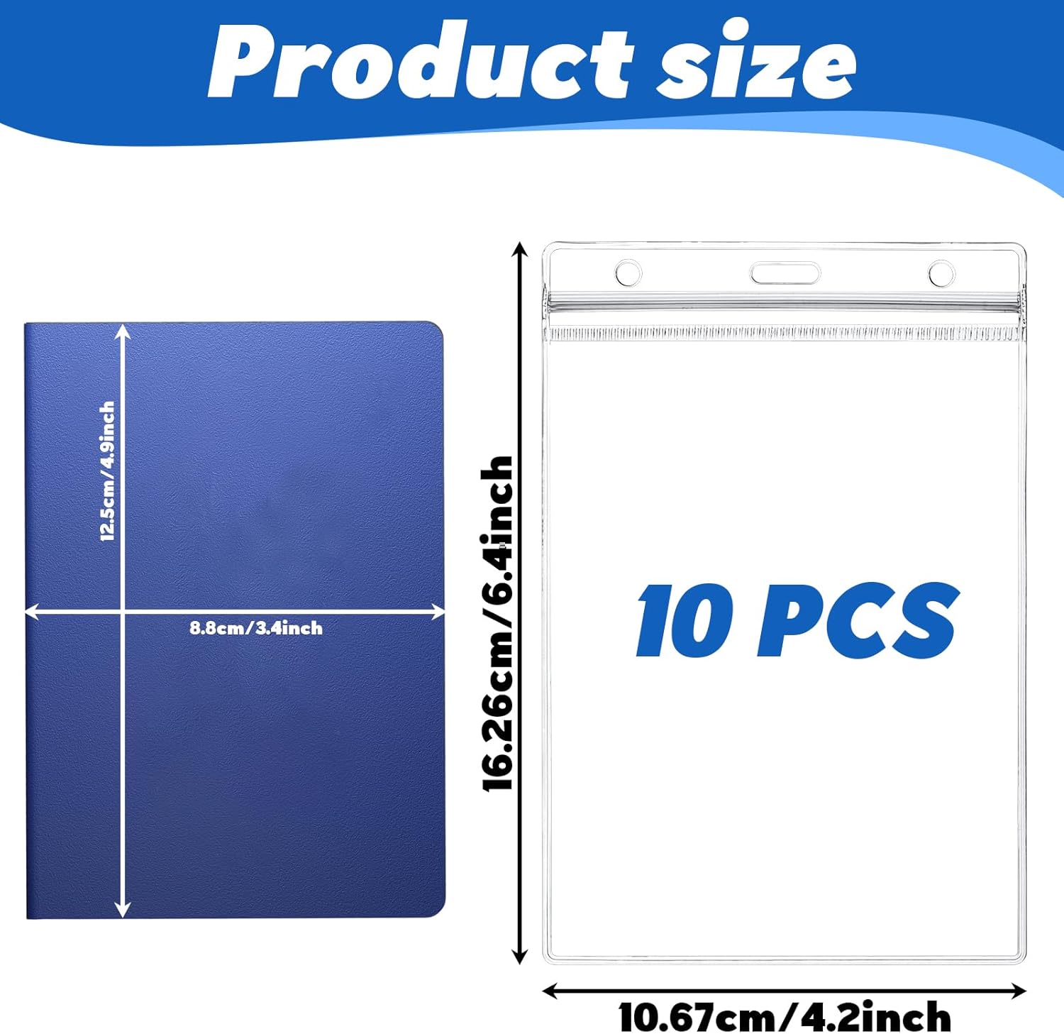 10 Pack Clear Plastic Passport Cover Holder, ID Card Holders Passports Protector, Badge Cover for Travel, Name Badges, ID, Credit Card, License (Passport Holder) - Image 2