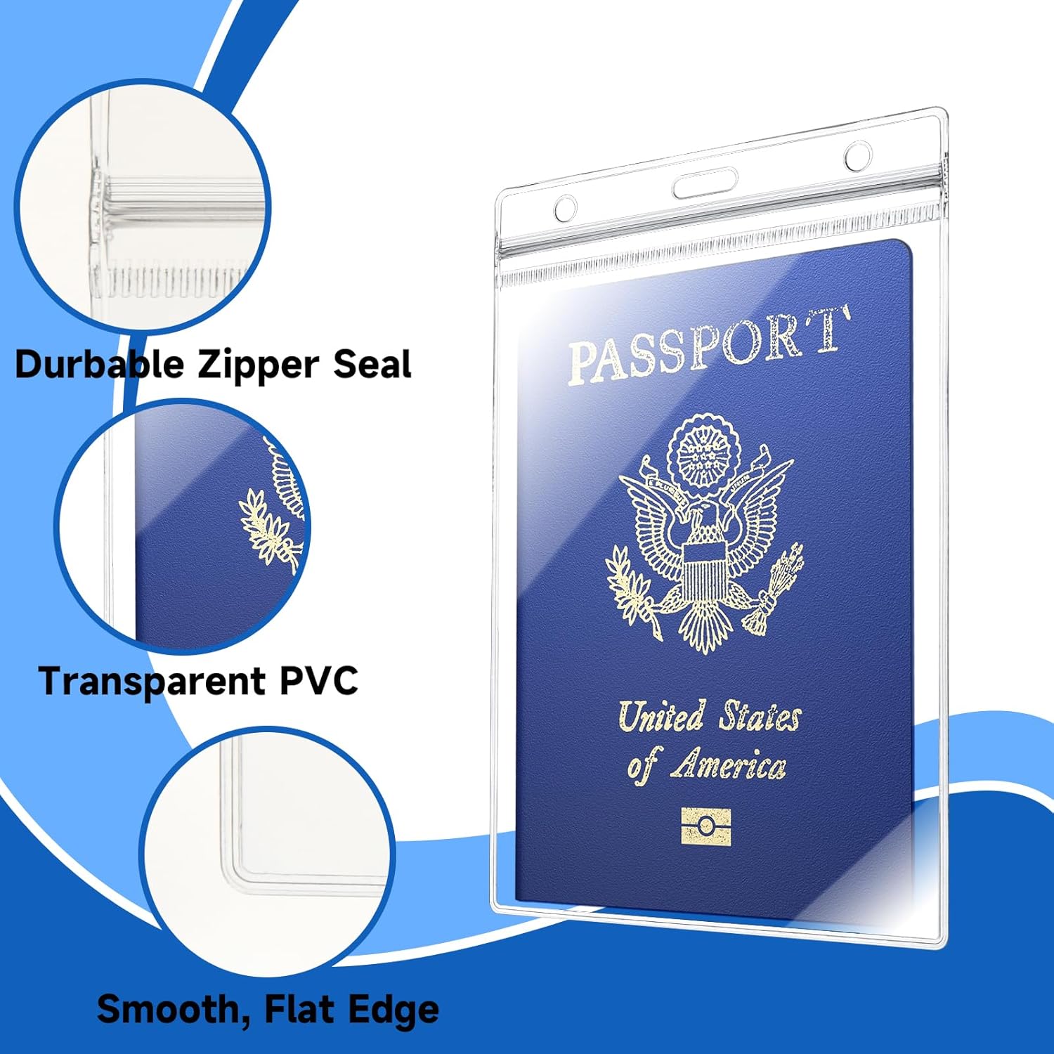 10 Pack Clear Plastic Passport Cover Holder, ID Card Holders Passports Protector, Badge Cover for Travel, Name Badges, ID, Credit Card, License (Passport Holder) - Image 3