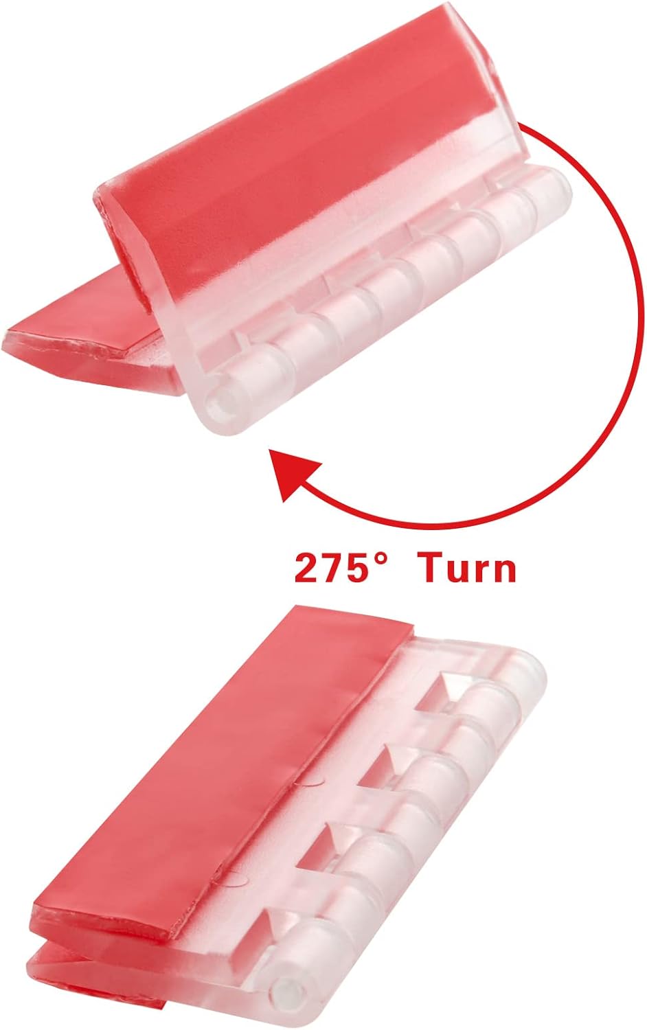 4 Pcs Acrylic Hinge 75x45 mm,Transparent Plastic Continuous Piano Hinge,Self-Adhesive,Suitable for DIY Drawer Cabinet Furniture Display Stand (4 Pcs-75x45 mm) - Image 3
