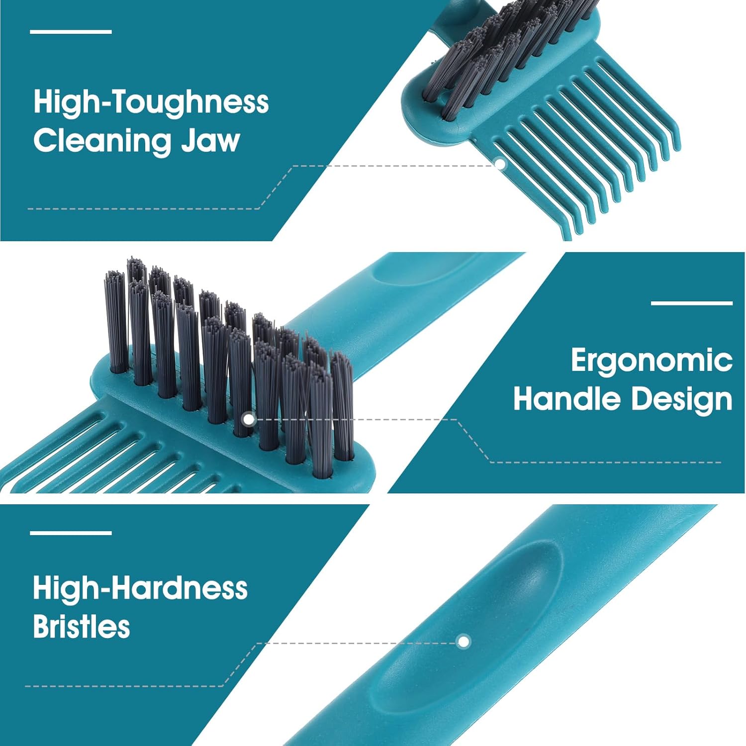 2 Pack 2-in-1 Hair Brush Cleaning Tool Hair Brush Cleaner and Remover Tool Dual-Sided Hairbrush Clean Tools for Removing Hairs and Dust Perfect for Home Salon Travel Use (Green Grey) - Image 3