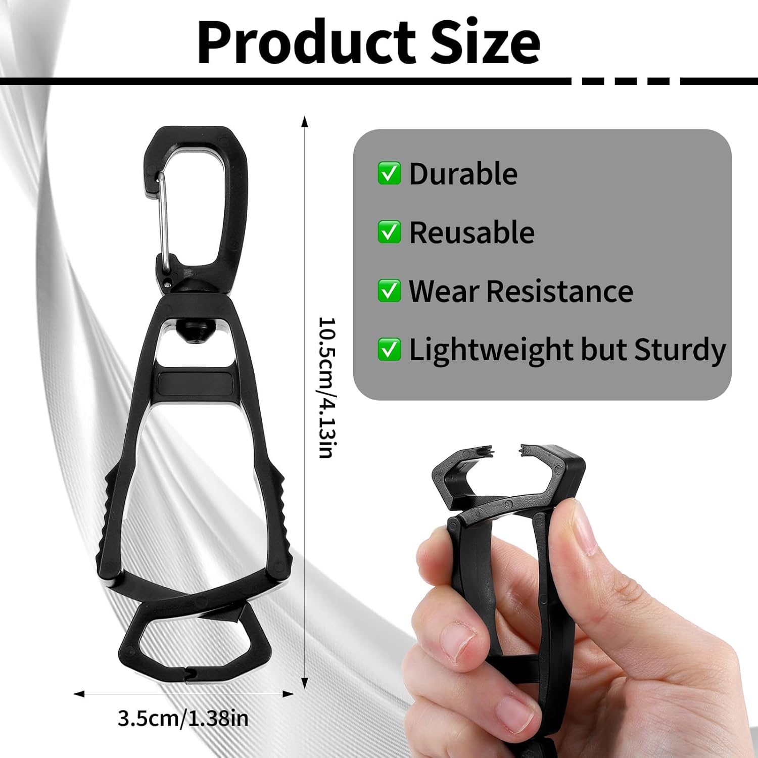 Xindojuz 6 PCS Glove Clips for Work Glove Holders, Powerful Bite Gloves Holder Clip for Duty Belt and Pants Prevent Loss and Free Hands Gloves Clips for Construction Improve Work Efficiency and Safety - Image 1