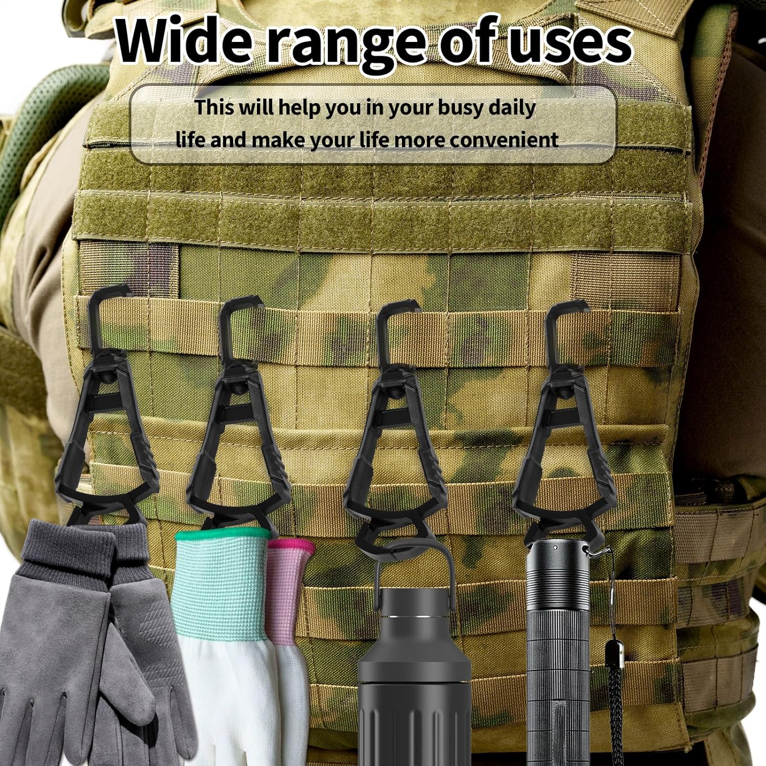 Xindojuz 6 PCS Glove Clips for Work Glove Holders, Powerful Bite Gloves Holder Clip for Duty Belt and Pants Prevent Loss and Free Hands Gloves Clips for Construction Improve Work Efficiency and Safety - Image 3
