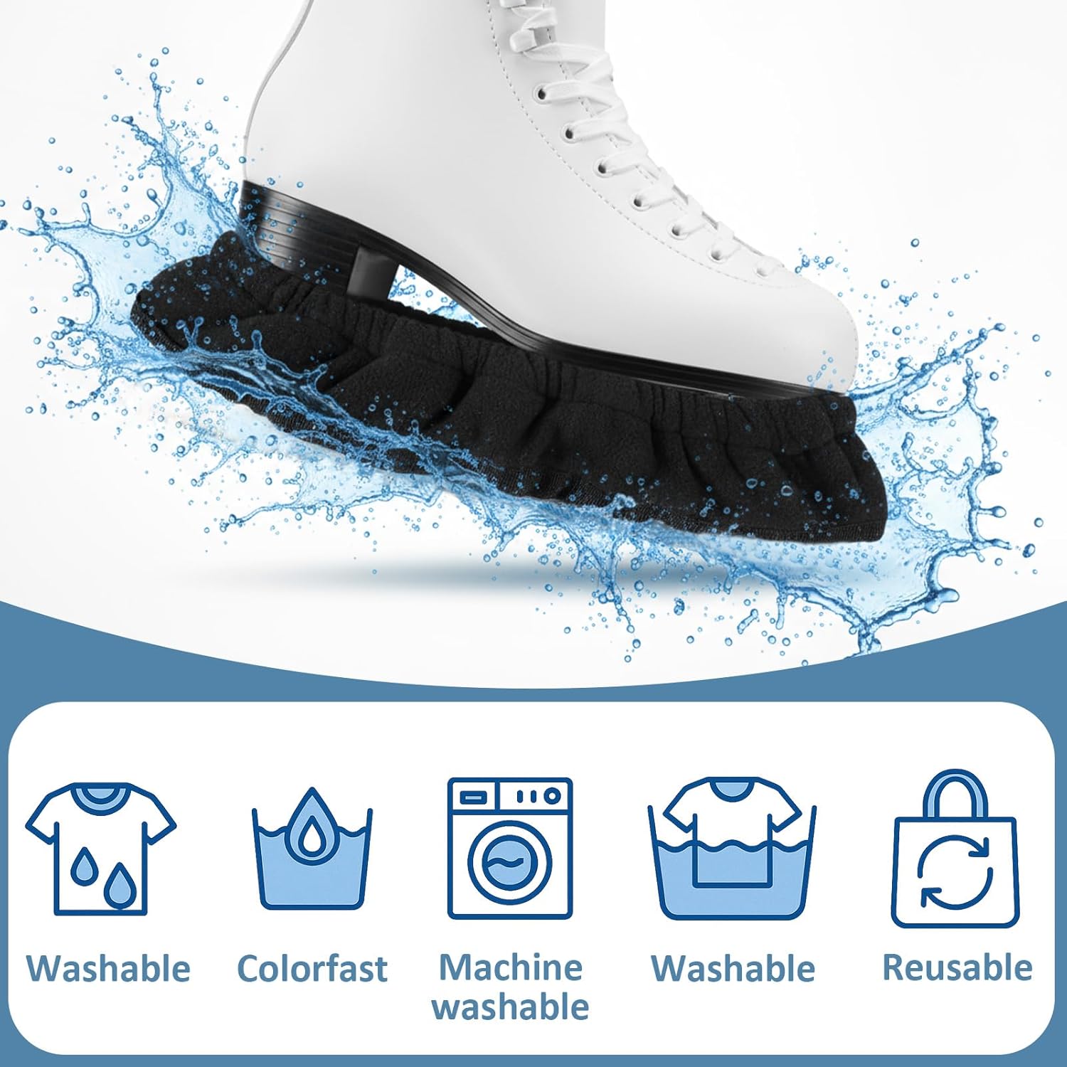 2 PCS Ice Skate Guards, Sports Blade Protector for Hockey Skates, Figure and Ice Skates Blade Covers for Toddler Kids Youth Adults-Men Women Boys Girls Skate Guards Figure Skating Hockey - Image 3