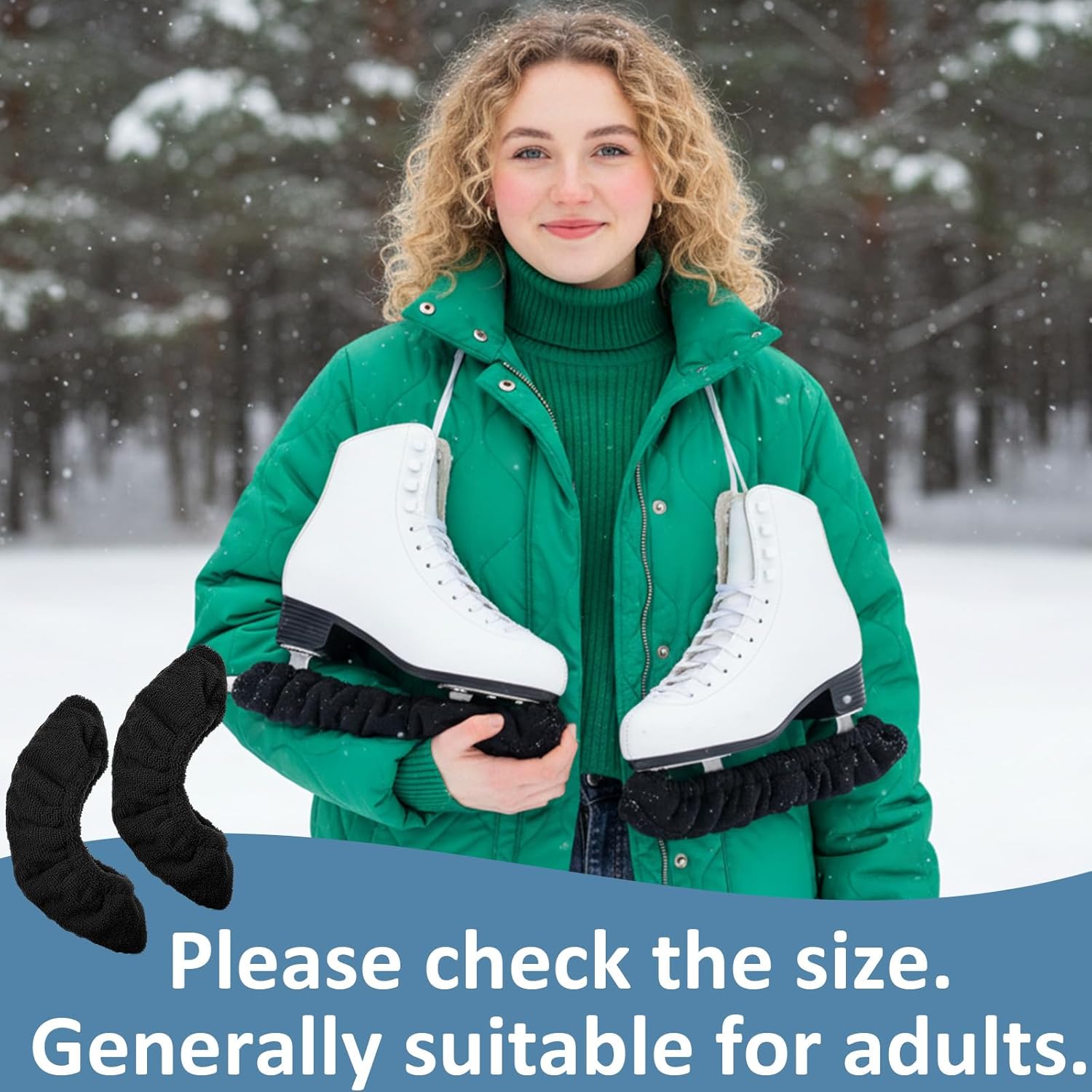 2 PCS Ice Skate Guards, Sports Blade Protector for Hockey Skates, Figure and Ice Skates Blade Covers for Toddler Kids Youth Adults-Men Women Boys Girls Skate Guards Figure Skating Hockey - Image 4