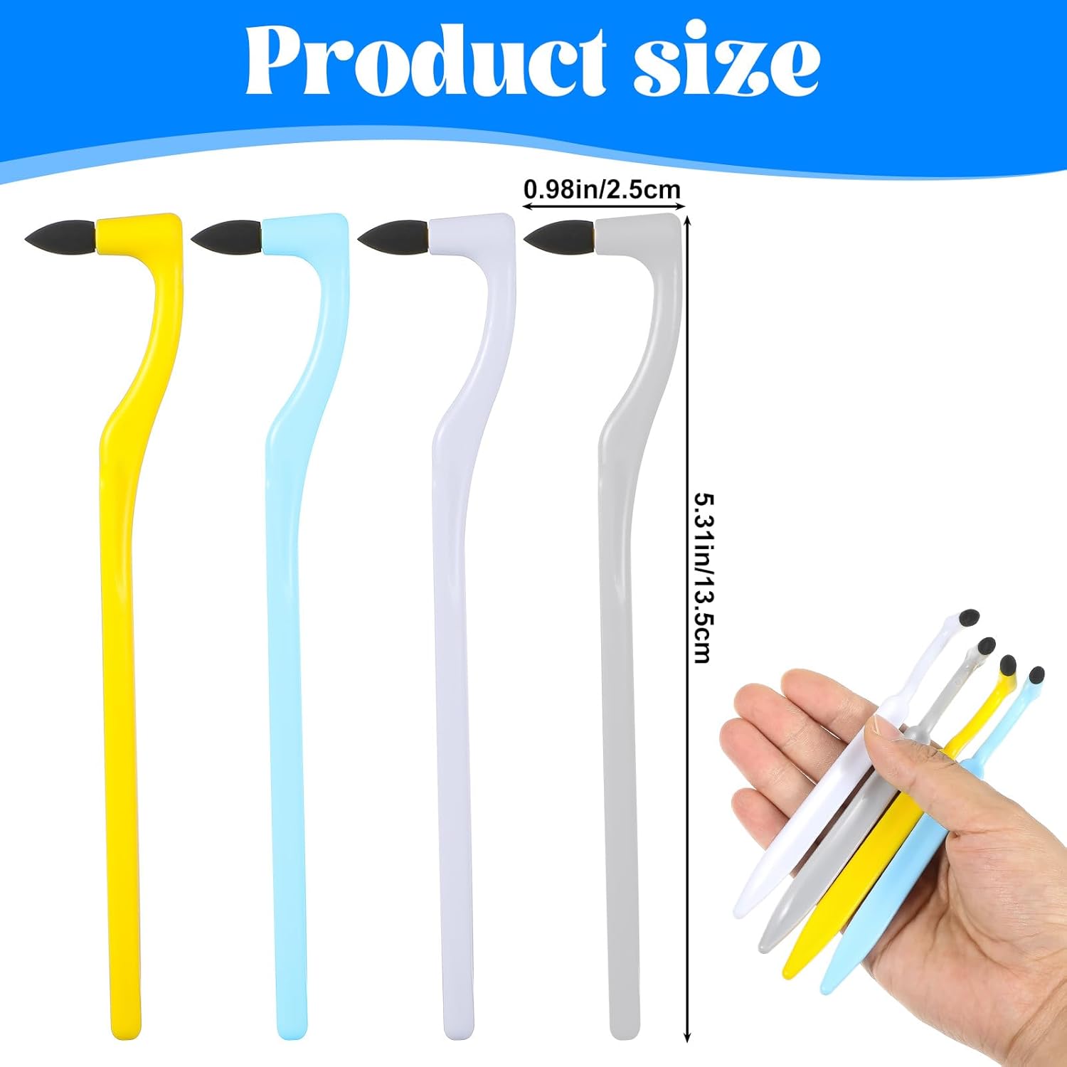 4 PCS Dental Tooth Stain Eraser Removers, Dental Plaque Tartar Eraser Polisher Professional Dental Picks Tooth Polisher and Plaque Remover for Teeth Whitening Polishing Adult Oral Care (4 Color) - Image 1