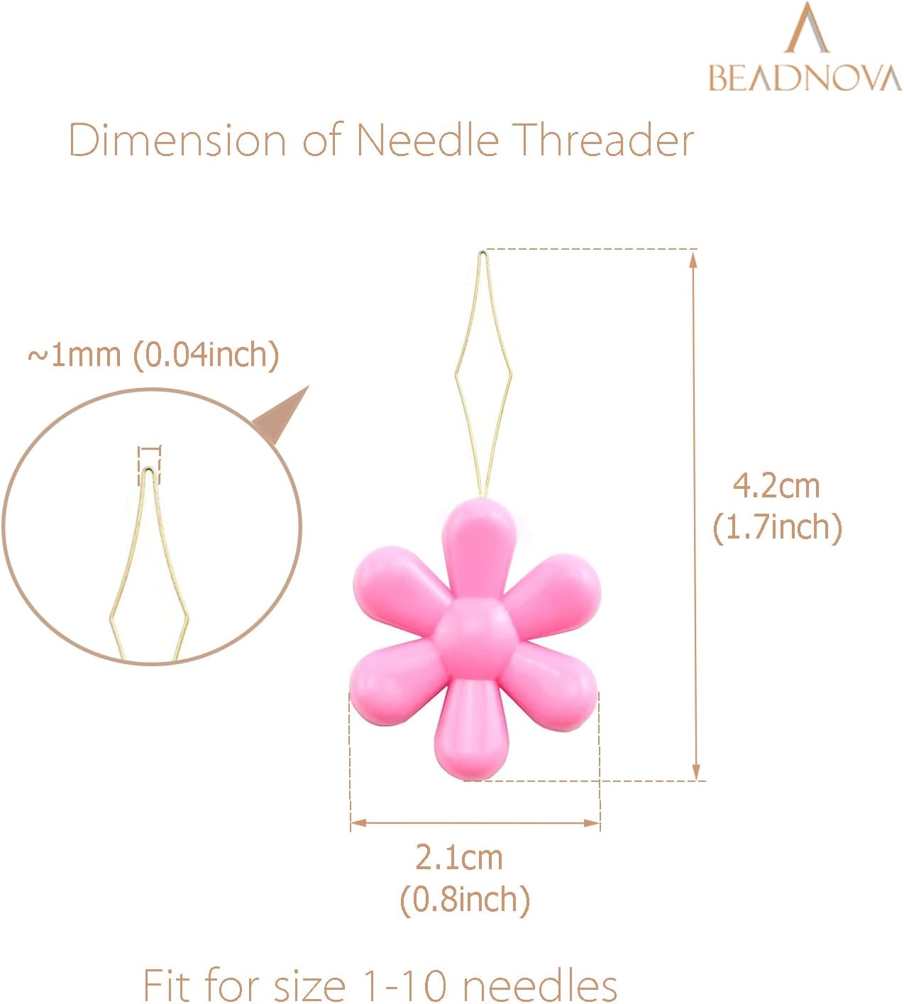 Embroidery Needle Threader Tool 5pcs Plastic Flower Head Sewing Machine Needle Threader for Hand Sewing Cross Stitch Craft Knitting Quilting (5pcs, Mix Colors) - Image 2