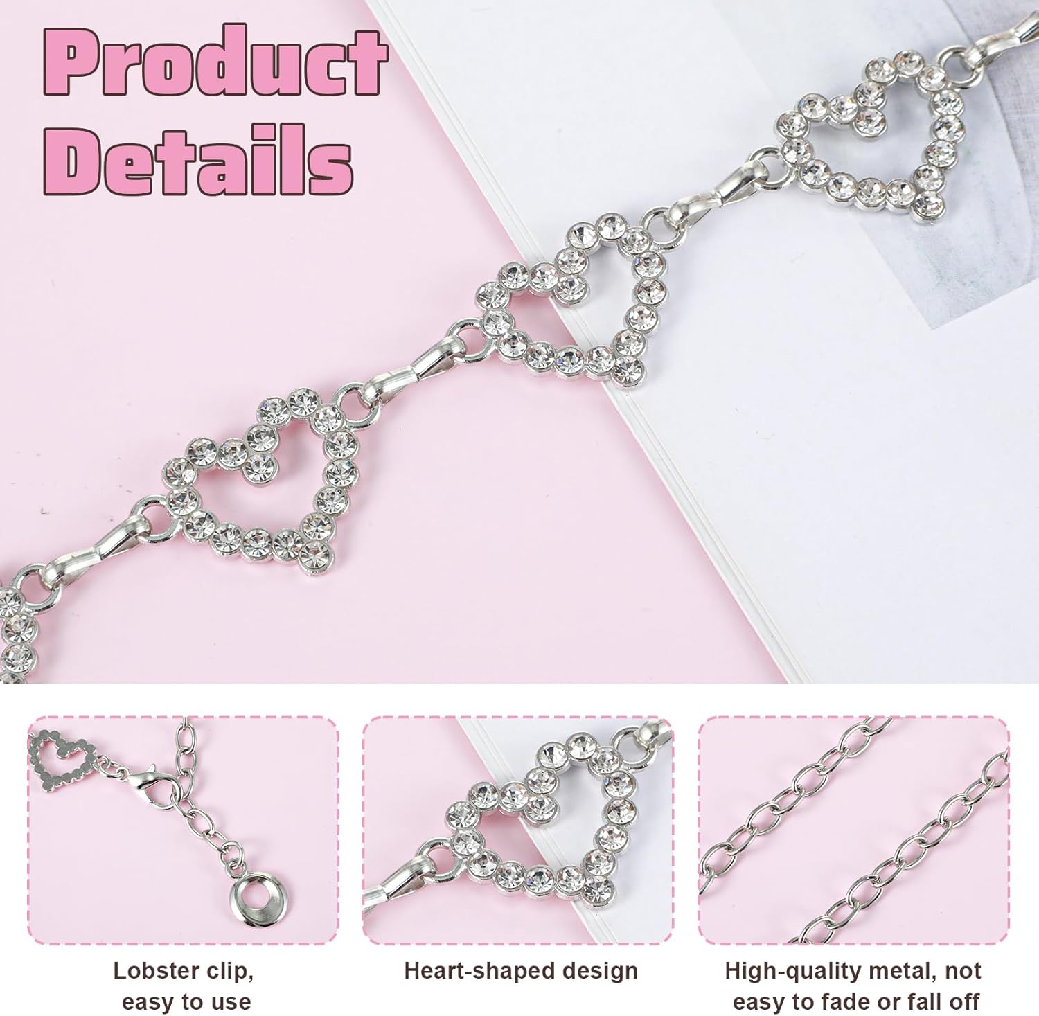 Xindojuz Heart Chain Belts for Women, 48