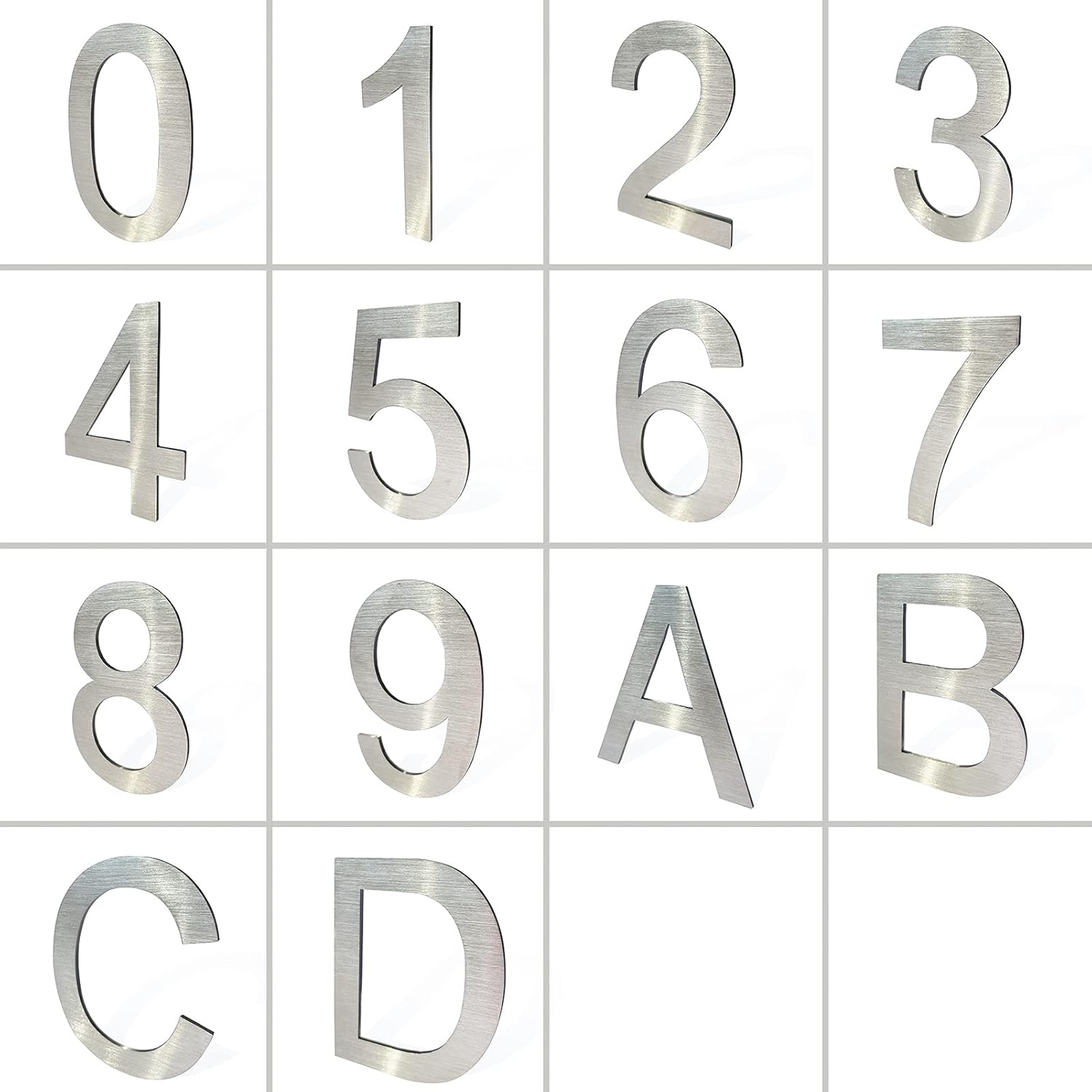 Stainless Steel House Numbers,Metal Modern House Numbers,Mailbox Decor Number,Self-adhesive house Number(3Inch-1, Silver) - Image 1