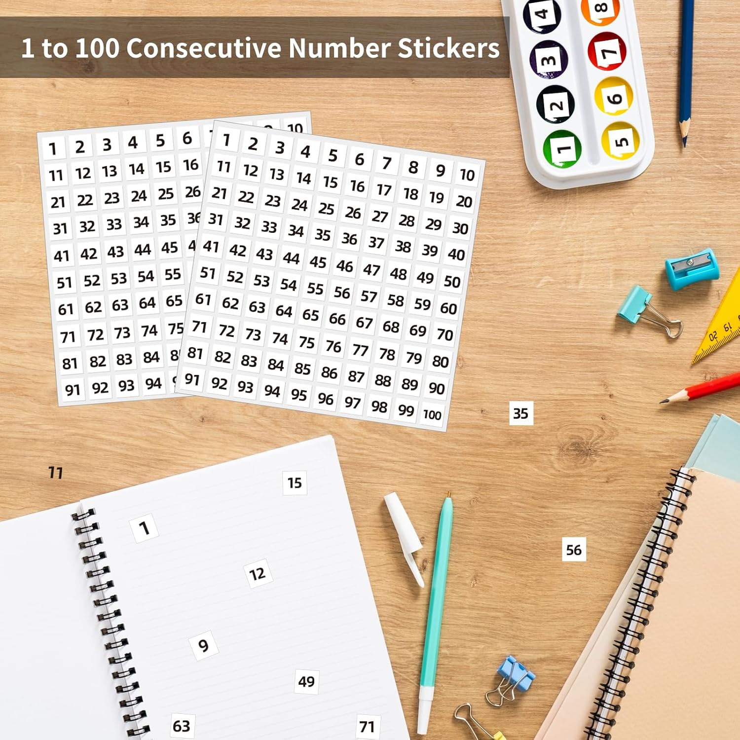 STARLIBOO 1 to 100 Consecutive Number Stickers, 0.4 inch Square Small Number Stickers Labels for Inventory, Storage, Organizing, Boxes, Bins, Toolbox, Locker (3000 Labels, White) - Image 3
