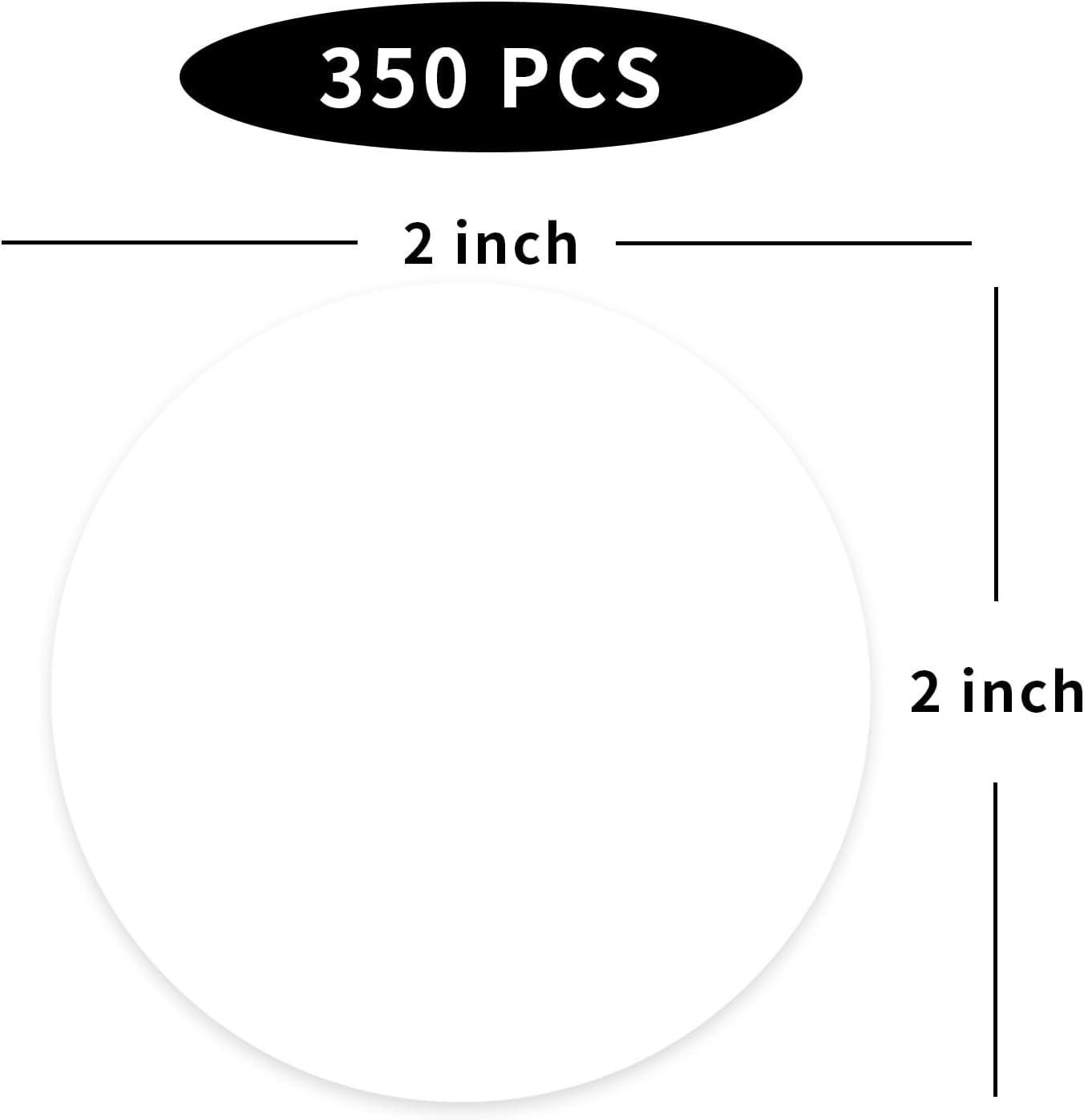 STARLIBOO White Dot Stickers, 2 inch Circle Garage Sale Stickers, 350Pcs Round Price Labels Sticker, Writable Not Blurry for Yard Sale, DO NOT Support Thermal Printing - Image 2