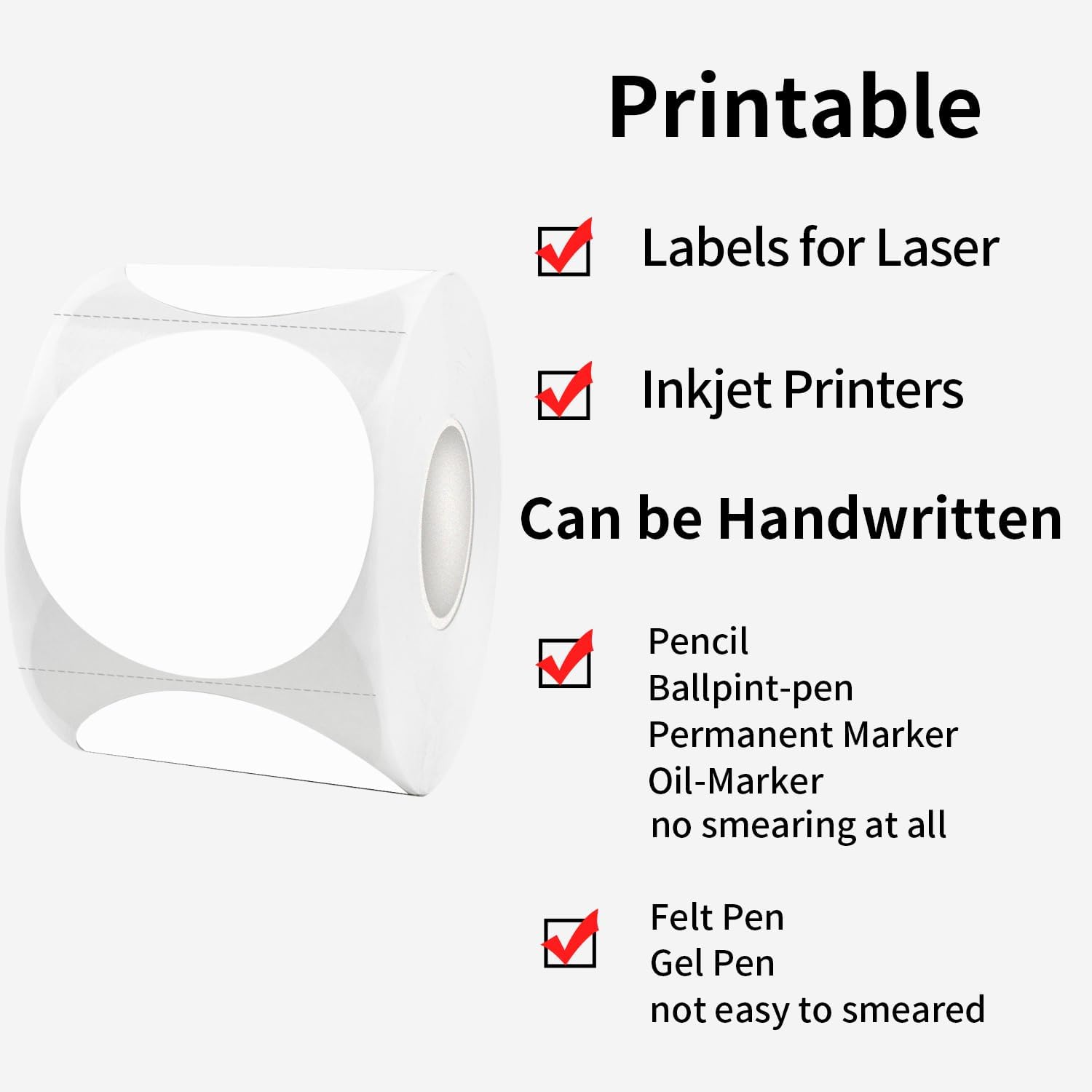 STARLIBOO White Dot Stickers, 2 inch Circle Garage Sale Stickers, 350Pcs Round Price Labels Sticker, Writable Not Blurry for Yard Sale, DO NOT Support Thermal Printing - Image 3