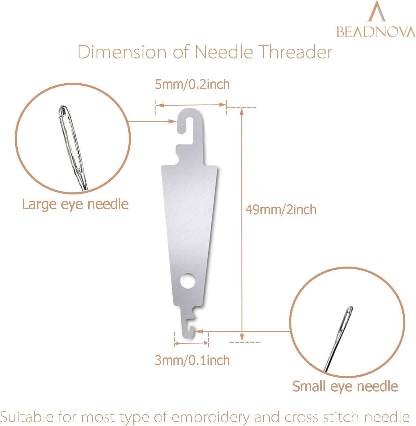 Needle Threaders 20pcs Stainless Steel Sewing Needle Threader for Hand Sewing Large Eye Cross Stitch Embroidery Craft Knitting Quilting - Image 2