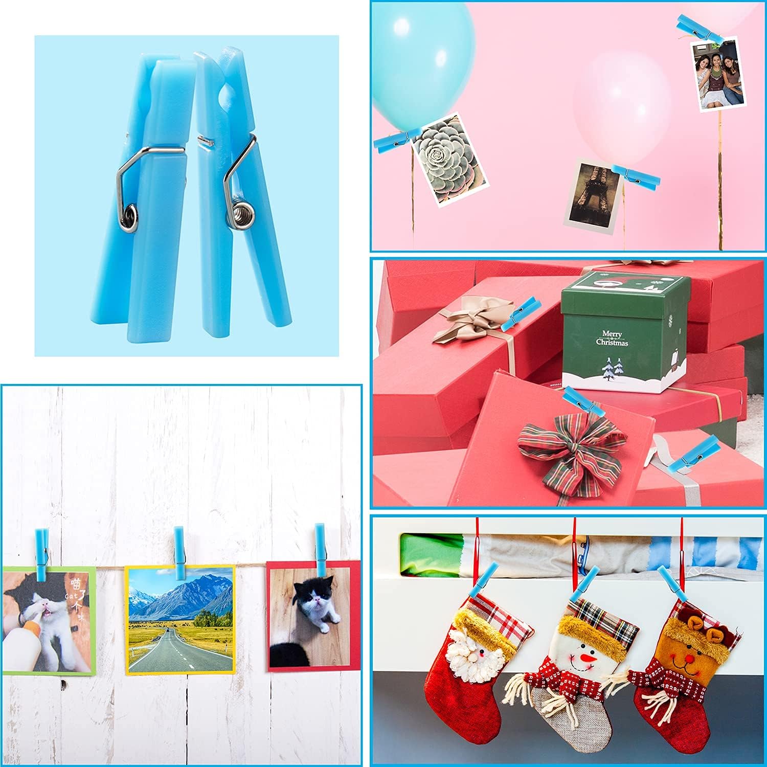 60PCS Baby Shower Clothespin Games Boy Plastic Mini Clothes Pins 1.4 inch for Party Decorations,DIY Crafts(Blue) - Image 6