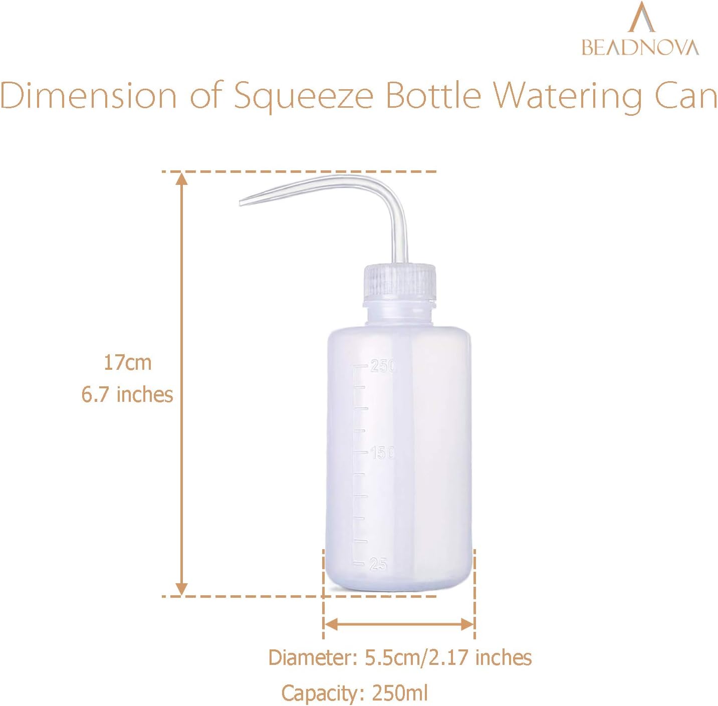 Squeeze Bottle Plant Watering Bottle 250ml 8oz Small Wash Bottle Squeeze Plastic Small Watering Can for Indoor Plants Succulent Watering Can (1pc) - Image 2