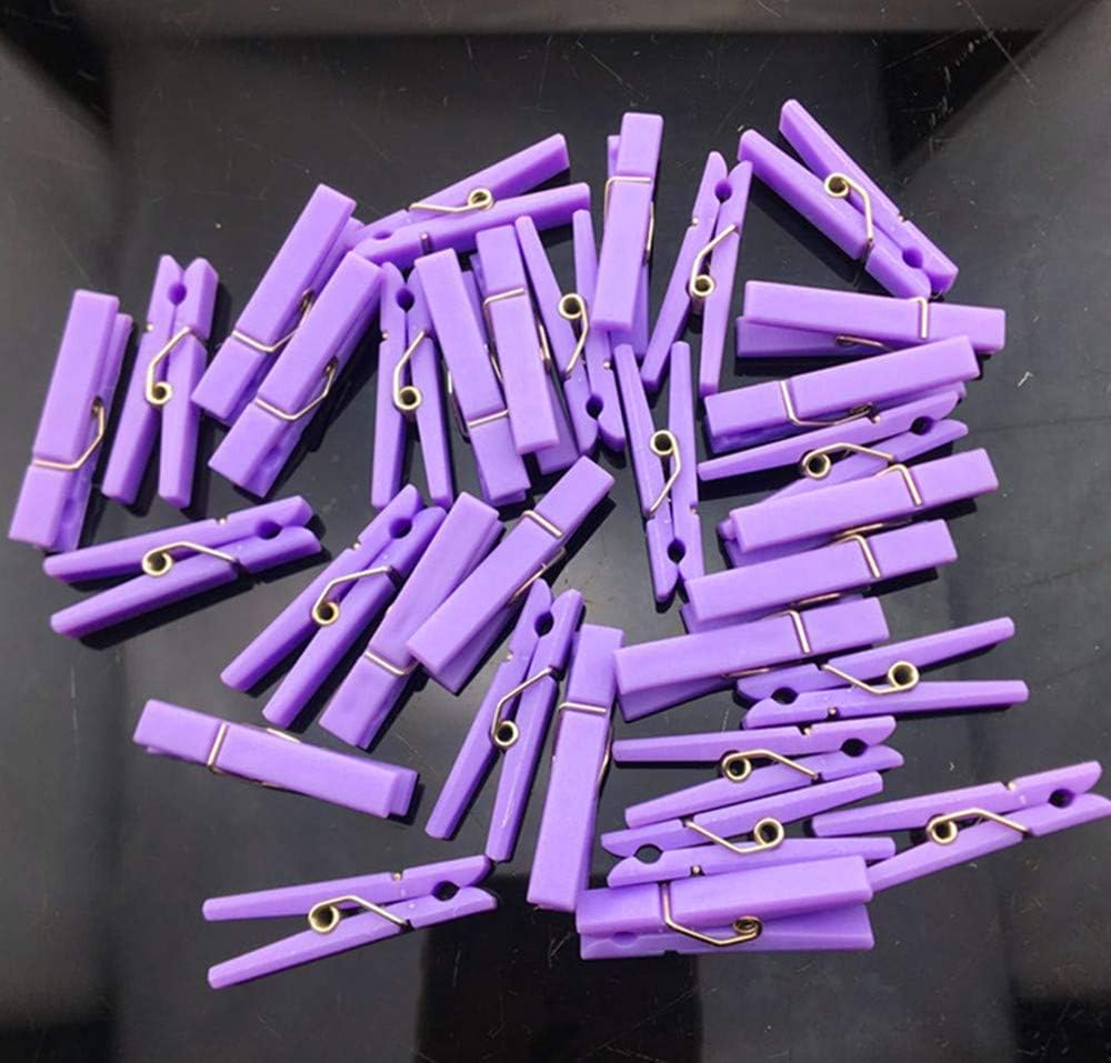 48PCS Clothes Pins Baby Shower Clothespin Favors Pink Girl Blue Boy Party Game Purple Clothespin(Purple) - Image 7
