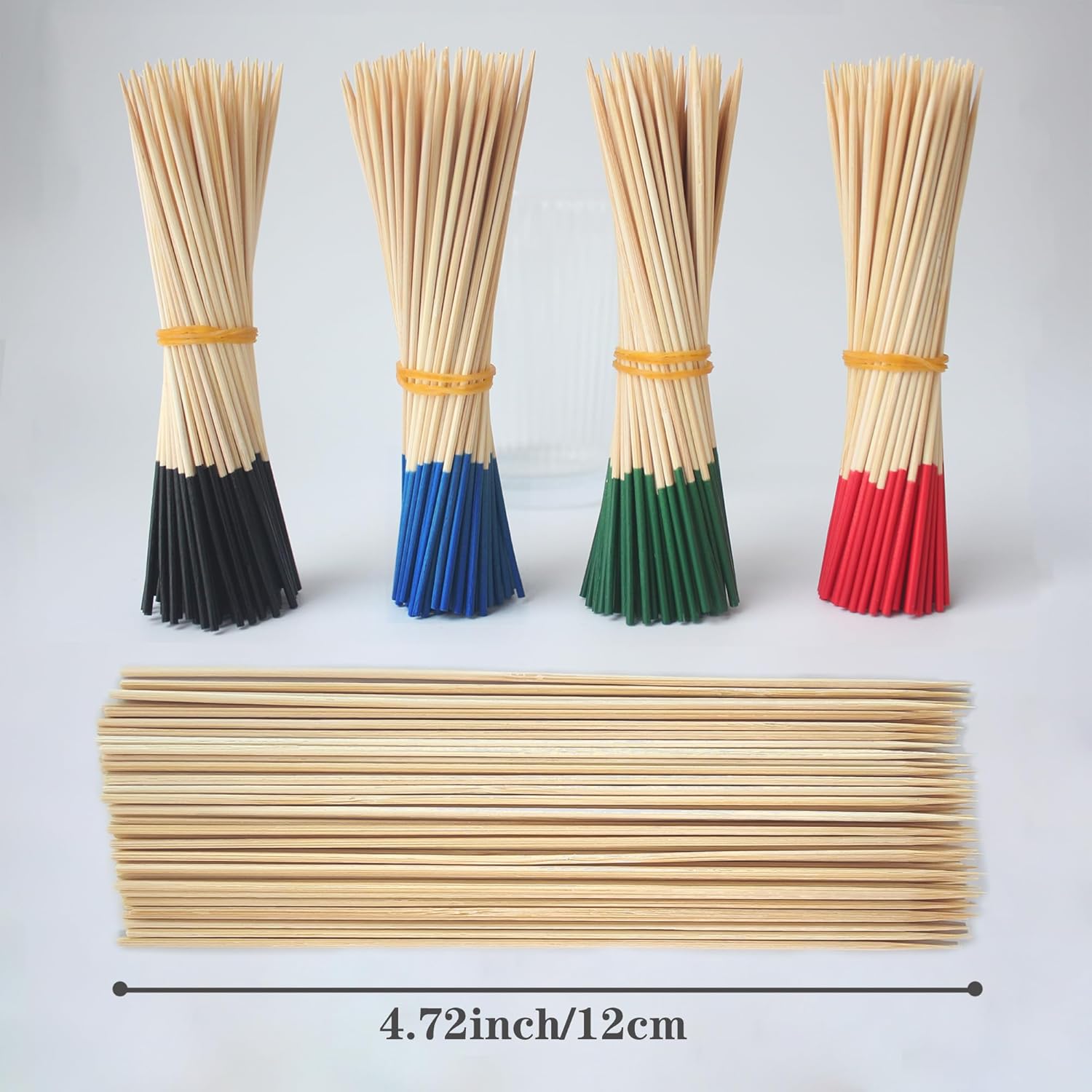 200 Pack Bamboo Toothpicks for Appetizers, 2mm 4.7 Inch Natural Bamboo Cocktail Picks for Cake Dessert Food Fruit Party Decorations (Black) - Image 2