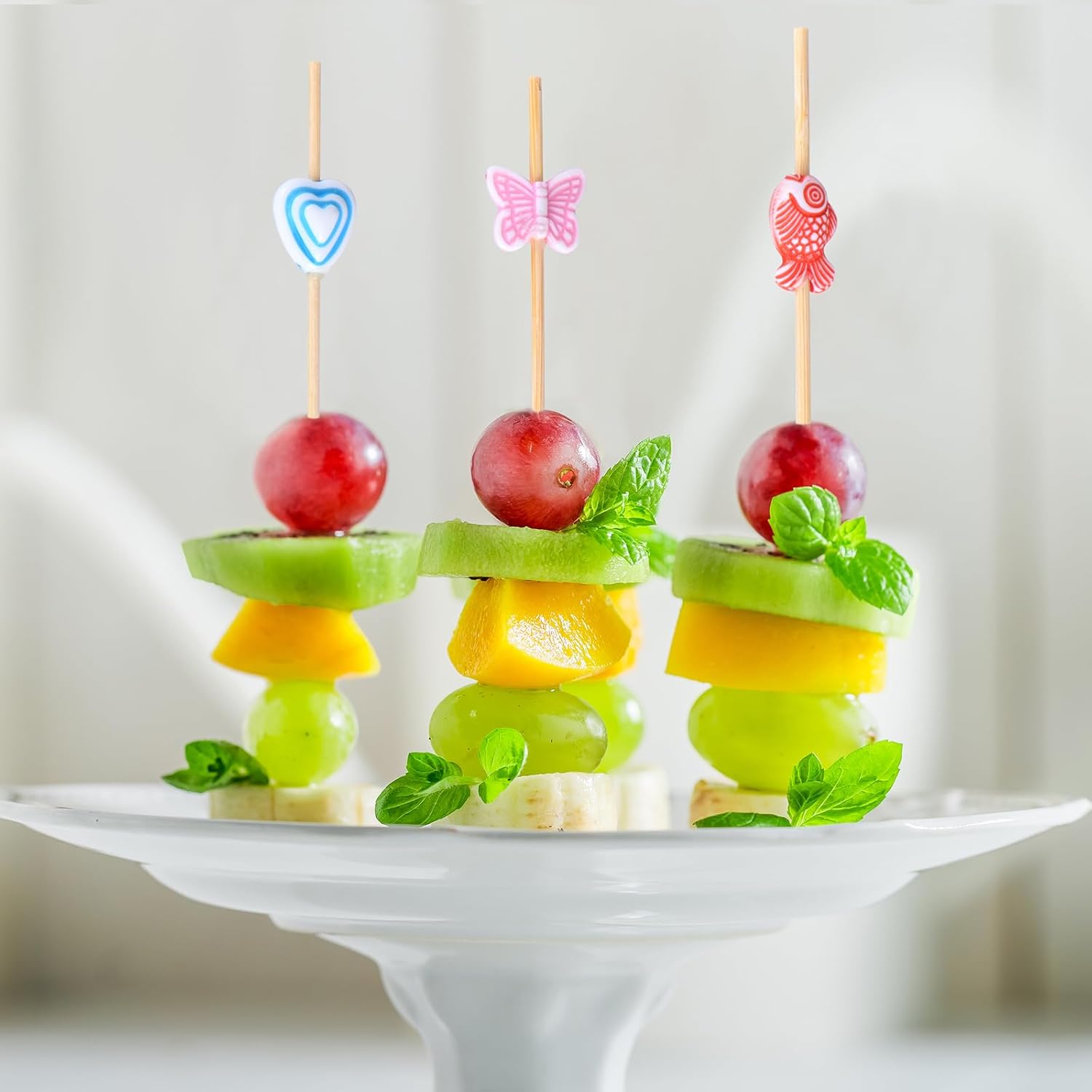100 Pcs Fancy Toothpicks for Appetizers, 4.7 Inch Cocktail Picks for Party Decoration, Bamboo Appetizer Skewers for Charcuterie Sandwich Burgers Fruit Drinks Party (Butterfly) - Image 4