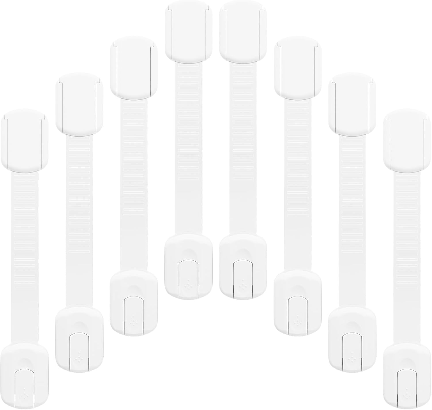 8-pack Child Safety Cabinet Locks, Child-proof Cabinet Locks with 3M Adhesive, No Drilling Required, Multipurpose Baby-proof Cabinet Locks For Drawers, Fridge, Cabinets, Toilet Seat and More - Image 1