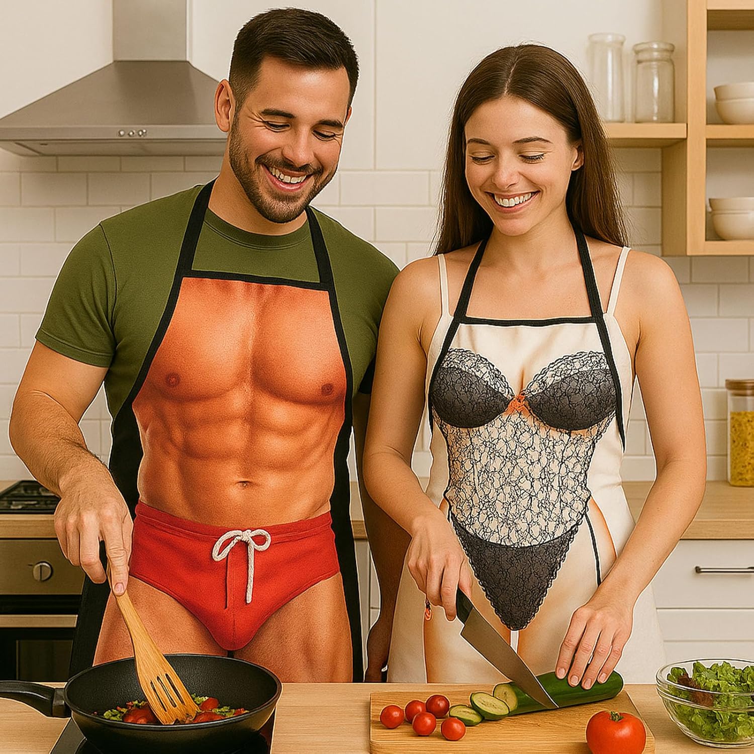 Funny Aprons for Men, Gag Grilling Apron for Men Women Kitchen Cooking Outdoor Party Barbecue - Image 5