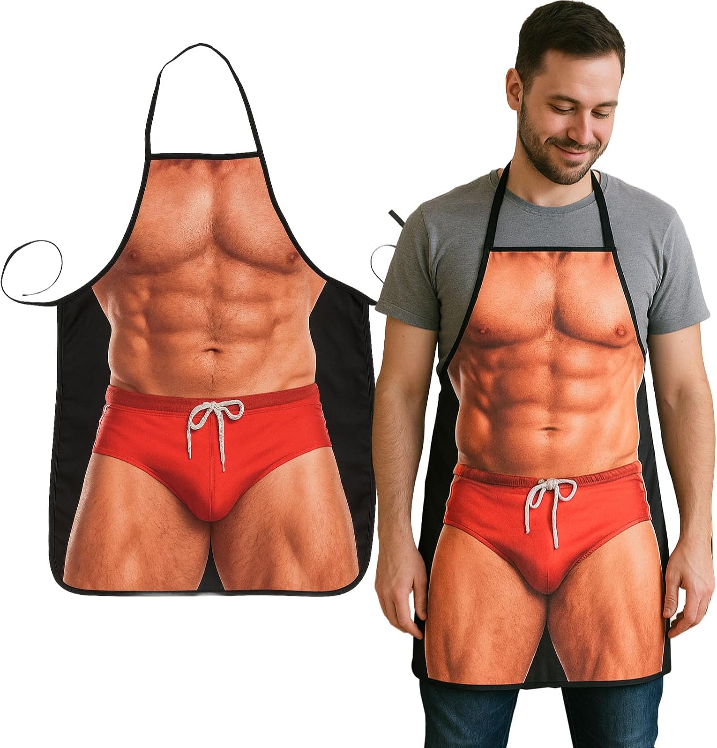 Funny Aprons for Men, Gag Grilling Apron for Men Women Kitchen Cooking Outdoor Party Barbecue - Image 7