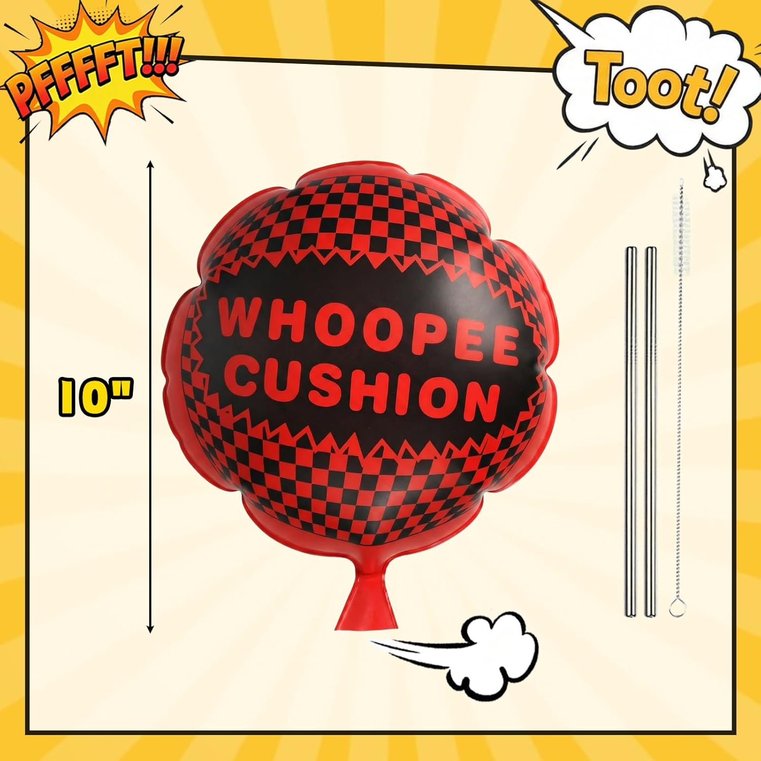 Whoopee Cushion, 10 Inch Prank Toys for Novelty Party Favors Kids and Adults Fart Pillow Novelty Gifts - Image 8