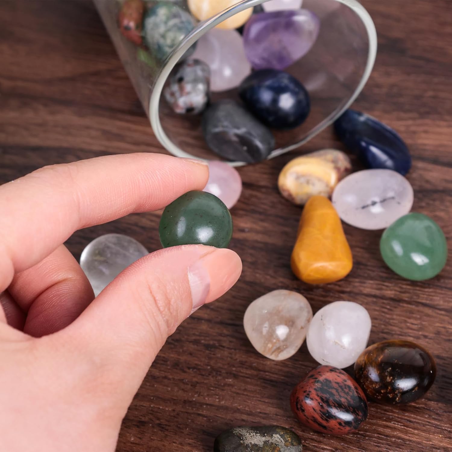 0.5LB Tumbled Stones Assorted, 0.4-0.8inch Natural Rocks Tumbled Gemstones Tumbled Chips Crystals for Healing Reiki Meditation Home Decoration Vases - Image 6