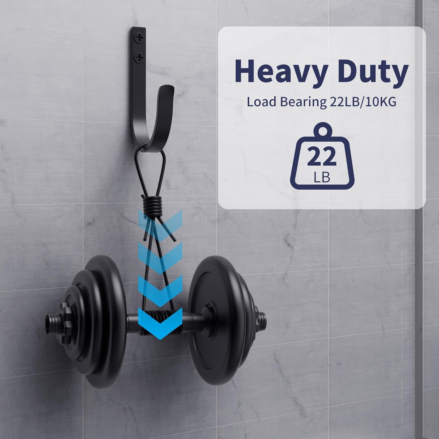 Wall Hooks 4 Pack, 22LB Load-Bearing Black l Heavy Duty Hooks with Expansion Nails - Wall Mounted Coat Rack, Key Holder, Towel Hanger for Bathroom, Kitchen, Outdoor - Decorative Hooks - Image 6