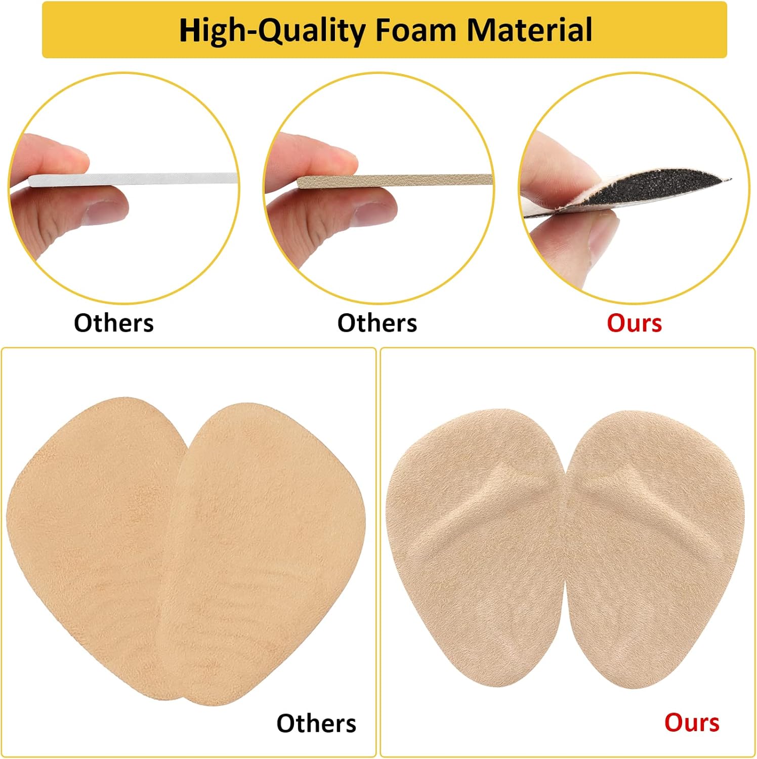 Heel Inserts for Women, 6 Pairs Heel Pads and 2 Pairs tarsal Pads Women, Ball of Foot Cushions for Women All Day Pain Relief, Heel Cushion Heel Grips Shoes Too Big Inserts - Image 4
