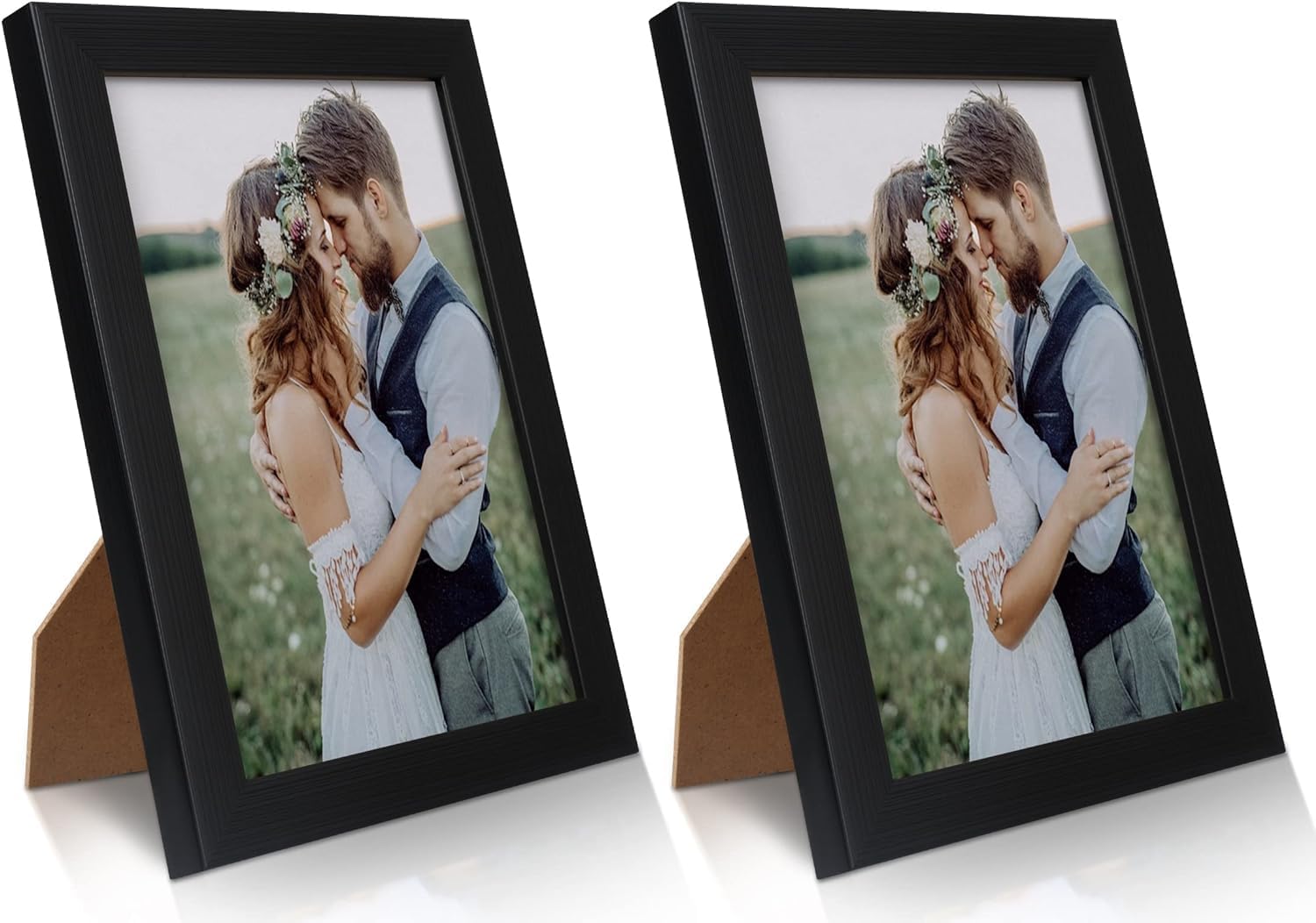 2 Pack 5x7 Picture Frame, Black Picture Frame for Wall and Tabletop Display, Resistant Plastic Photo with Clear Plexiglass for Vertical or Horizontal Display - Image 1