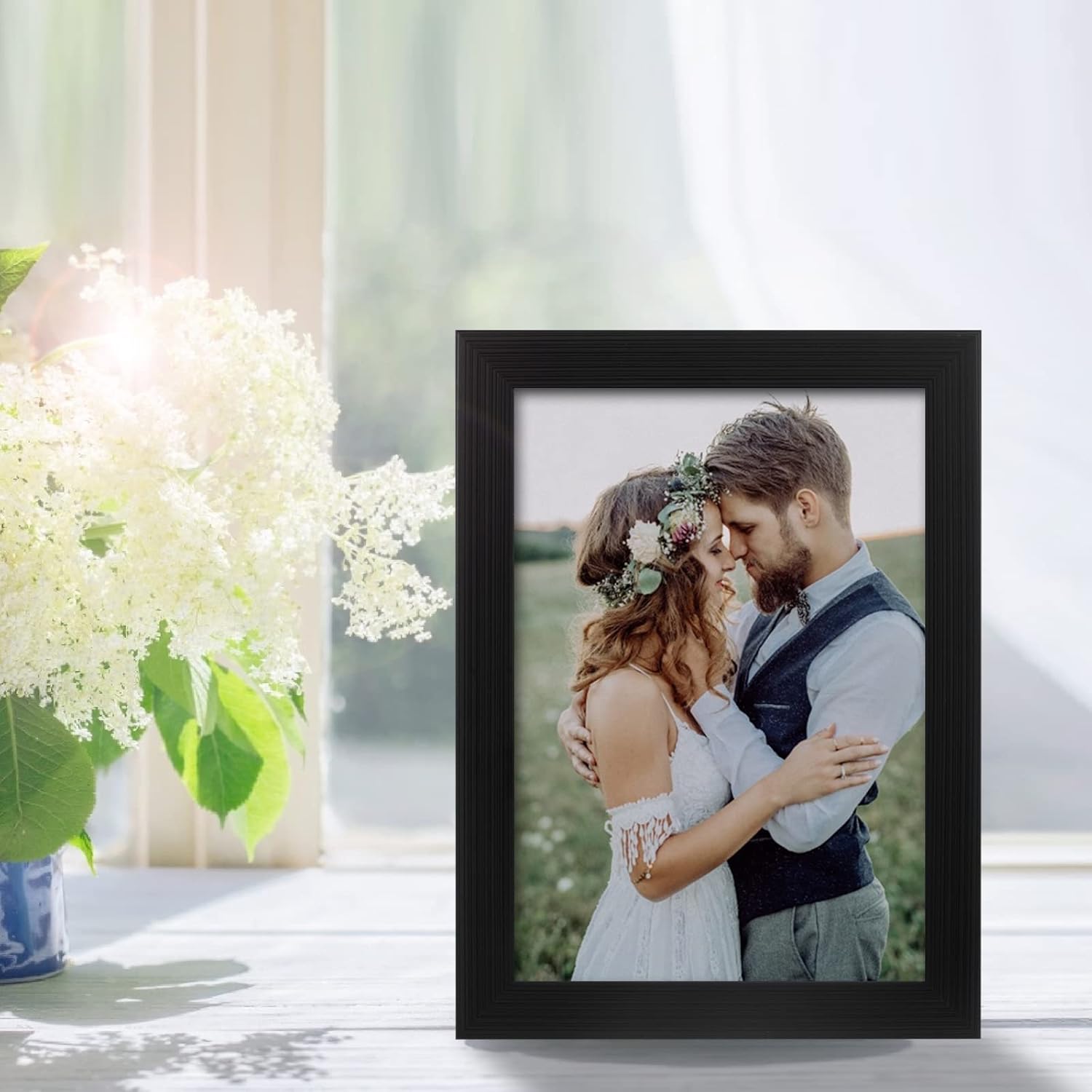 2 Pack 5x7 Picture Frame, Black Picture Frame for Wall and Tabletop Display, Resistant Plastic Photo with Clear Plexiglass for Vertical or Horizontal Display - Image 7