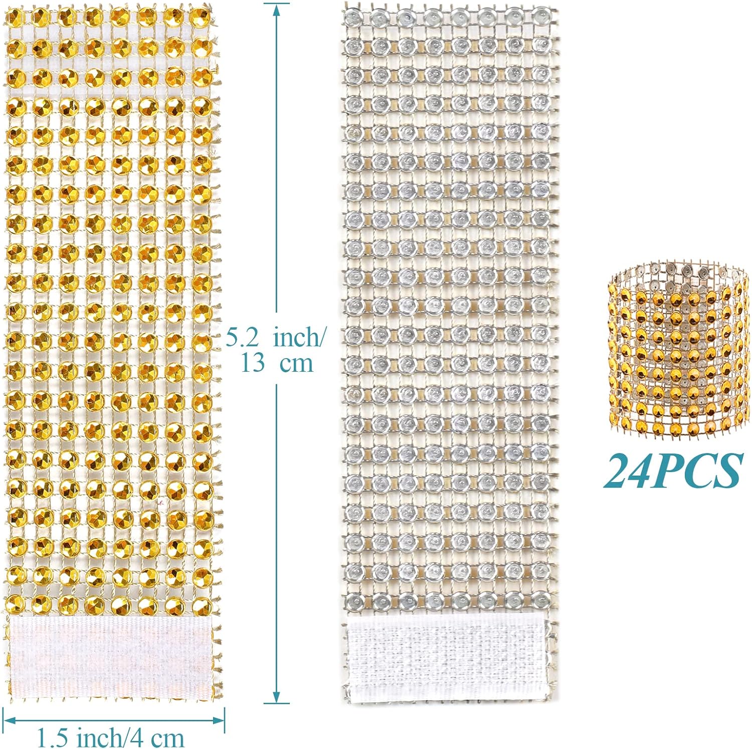 24Pack Napkin Rings, Gold Napkins Rings Plastic, Gold Napkin Holders for Anniversary, Birthday, Parties, Weddings and Dinners - Image 2