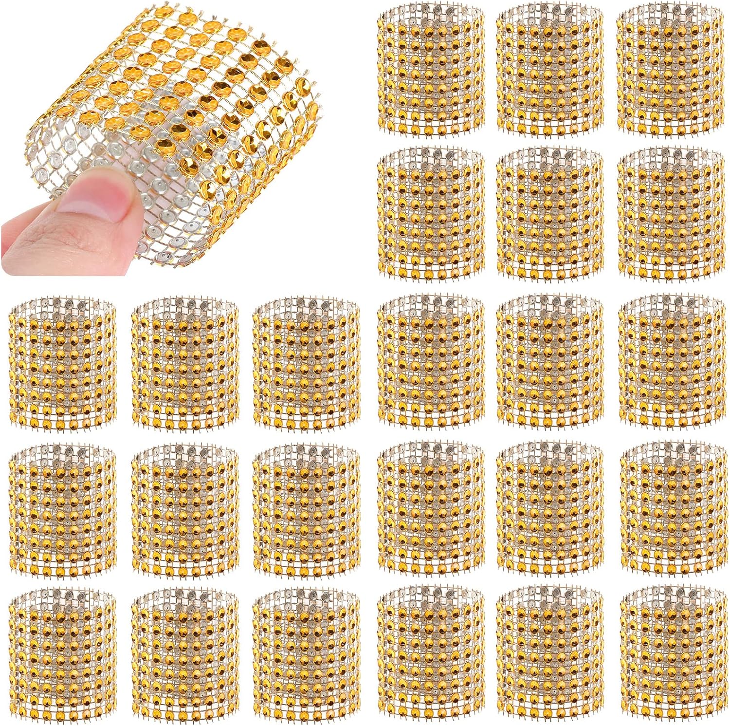 24Pack Napkin Rings, Gold Napkins Rings Plastic, Gold Napkin Holders for Anniversary, Birthday, Parties, Weddings and Dinners - Image 8