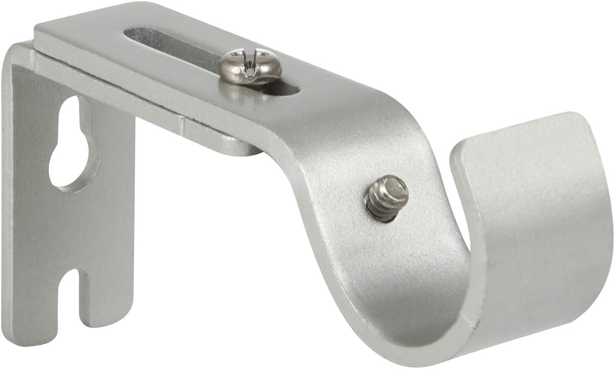 Heavy Duty Adjustable Curtain Rod Brackets Rod Holders for 1 Inch Rod, Silver Color, (Set of 2) - Image 2