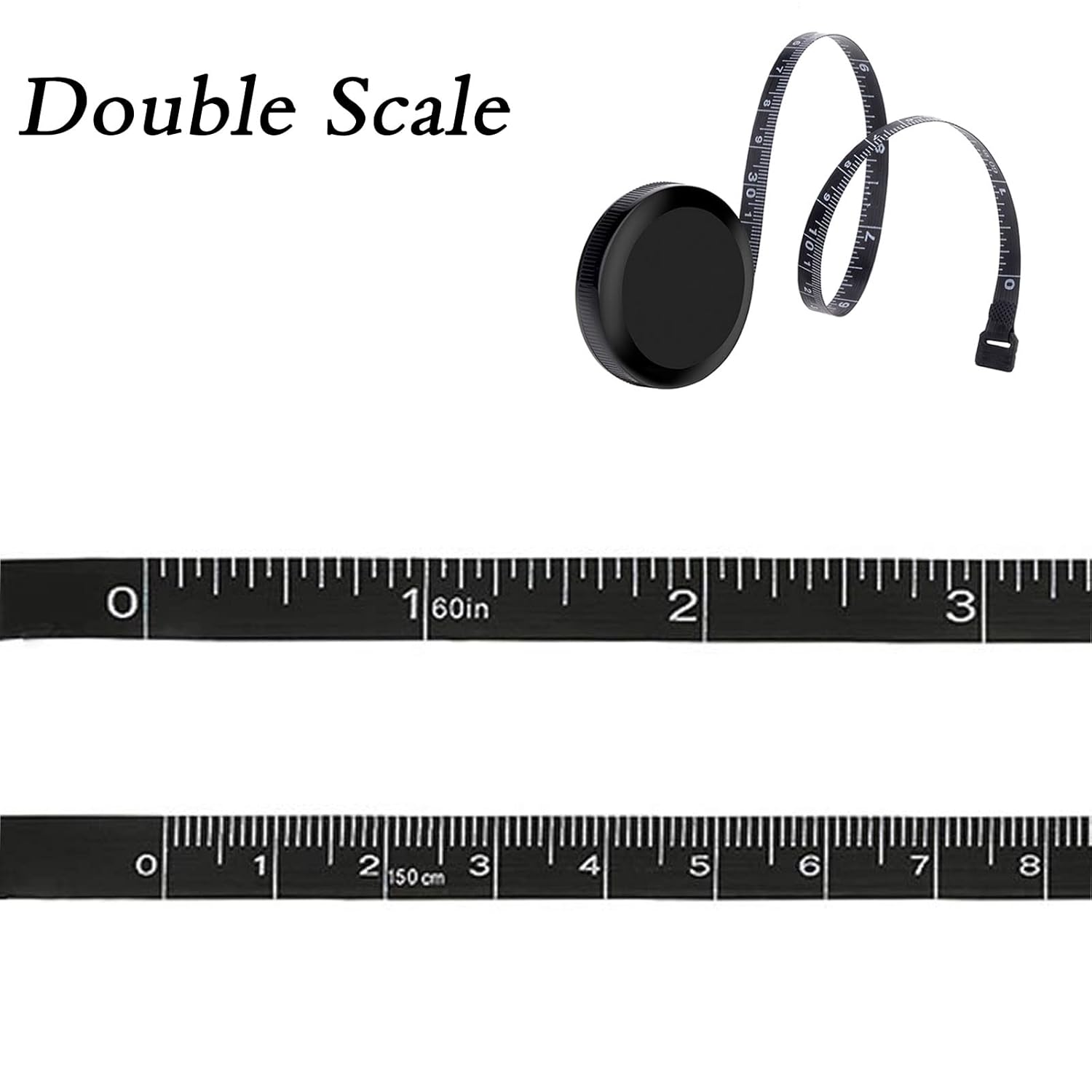 Body Tape Measure, 2 Pcs Retractable Sewing Tape Measure, 150cm/60 inch Dual Sided Soft Measuring Tape for Body, Sewing, Crafts, Tailor, Cloth, Fabric - Image 4