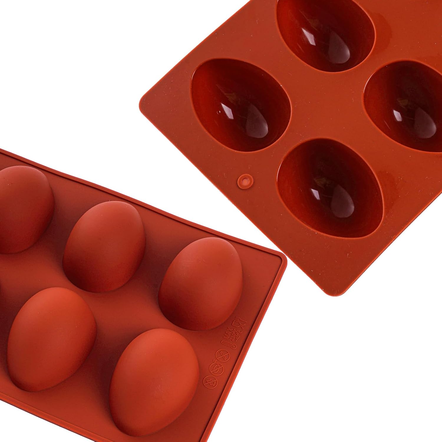 8 Cavity Silicone Egg Molds Set of 2 for Easter Silicone Egg Pan Baking Supplies for Cake Decorating Chocolate Candy - Image 7