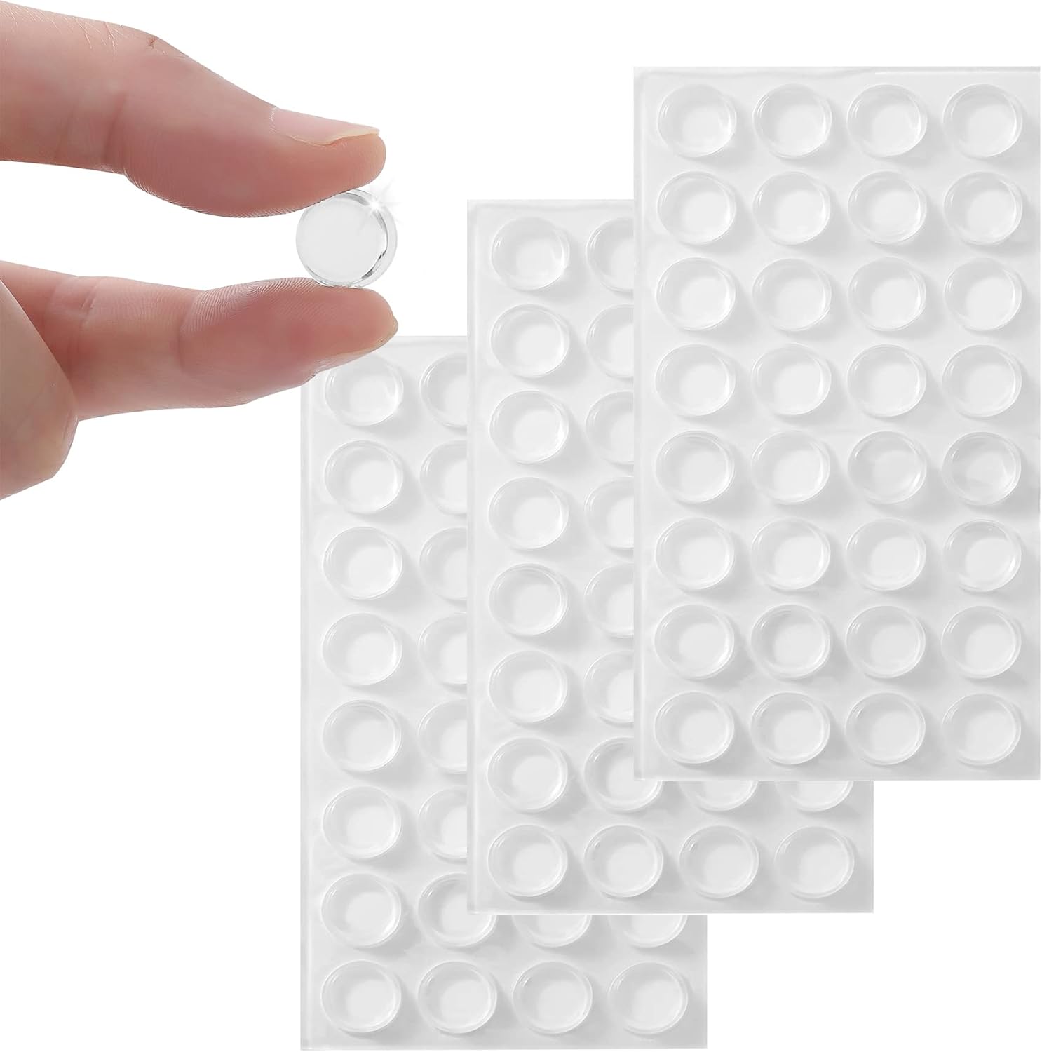 Cabinet Bumpers Soft Self-Adhesive Clear Rubber Bumper- Cabinet Door pumpers dots Clear Cabinet stoppers Furniture Noise Reducing Silicone Rubber Bumper Extremely Durable(96Pcs) - Image 1