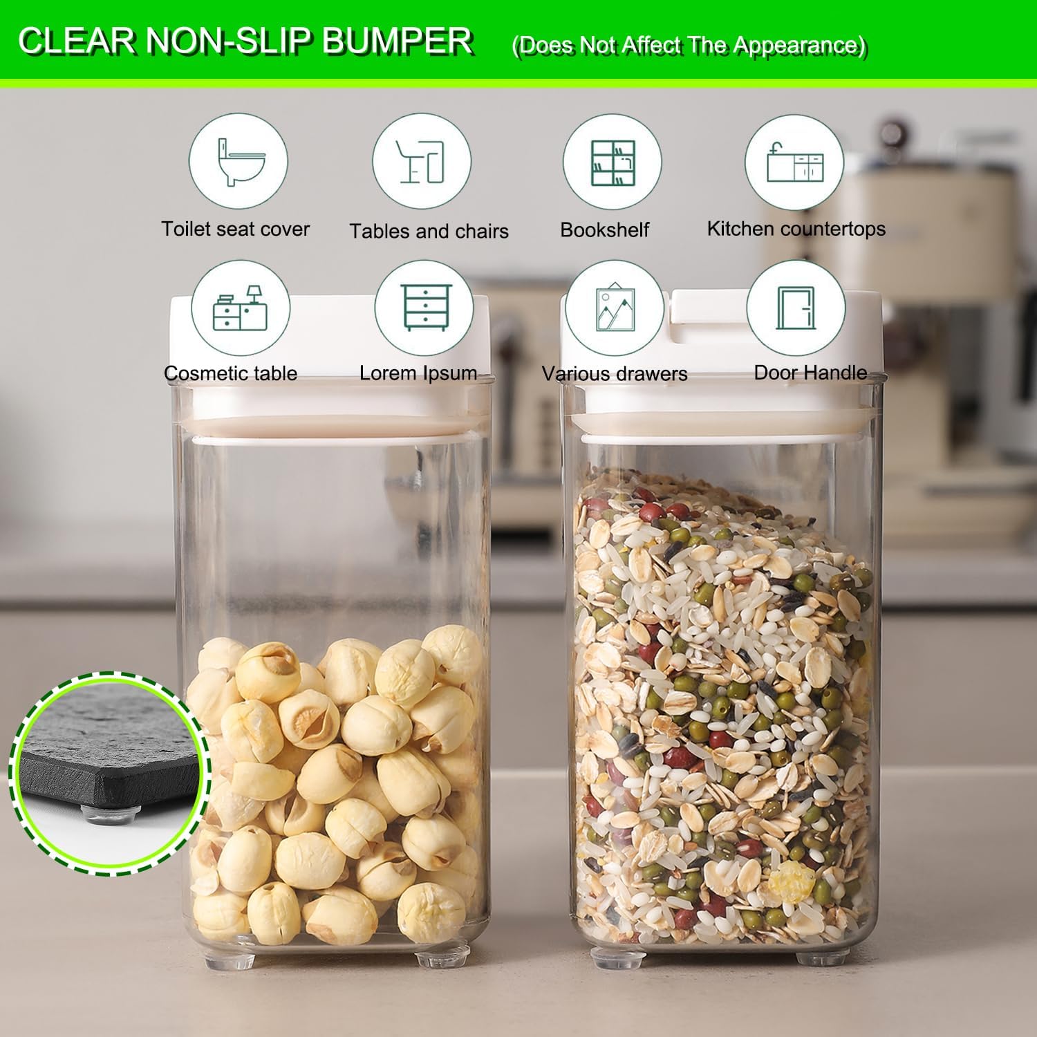 Cabinet Bumpers Soft Self-Adhesive Clear Rubber Bumper- Cabinet Door pumpers dots Clear Cabinet stoppers Furniture Noise Reducing Silicone Rubber Bumper Extremely Durable(96Pcs) - Image 4