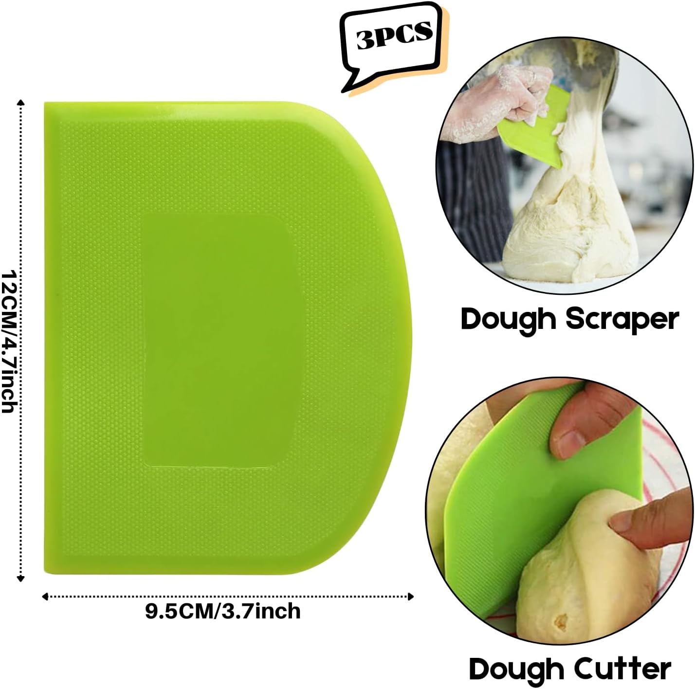 Dough Scraper Bench Scraper - 3P 4.7x3.7