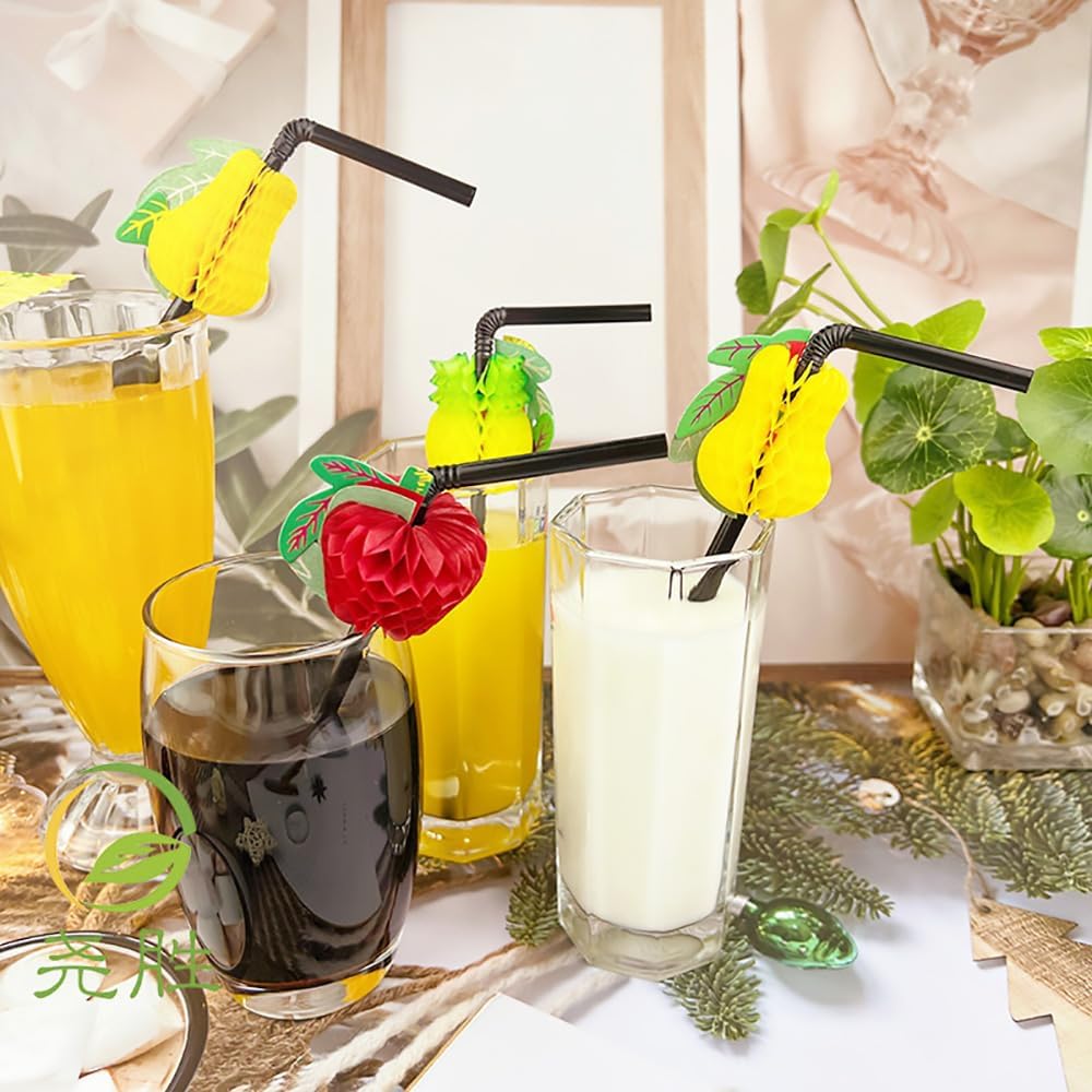 Flexible Plastic Straws Bendable for Drinking, Diameter 5 MM Length 21 CM (8.27 Inches), 100 PCS, Black, Standard Length - Image 7