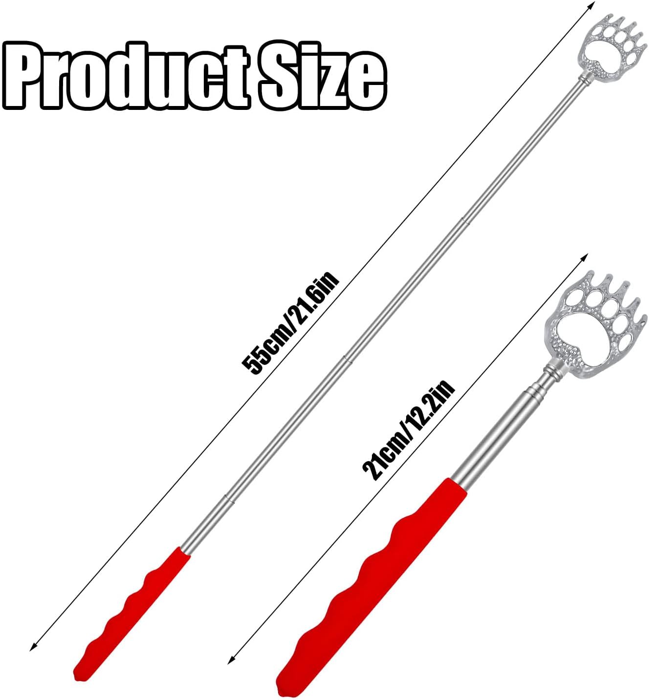 4 Pack Extendable Back Scratcher Easter Basket Stuffers Portable Telescoping Metal Claw Back Scratchers Retractable Backscratcher Gifts for Men Women Mom Dad Adults Teens - Image 6