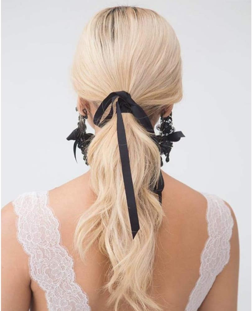 3/8 Inch x 100yds Black Satin Ribbon Thin Solid Fabric Ribbons Roll for Gift Wrapping Invitation Floral Hair Balloons Craft Sewing Party Wedding Halloween Decoration Valentine's Day Bouquet - Image 5