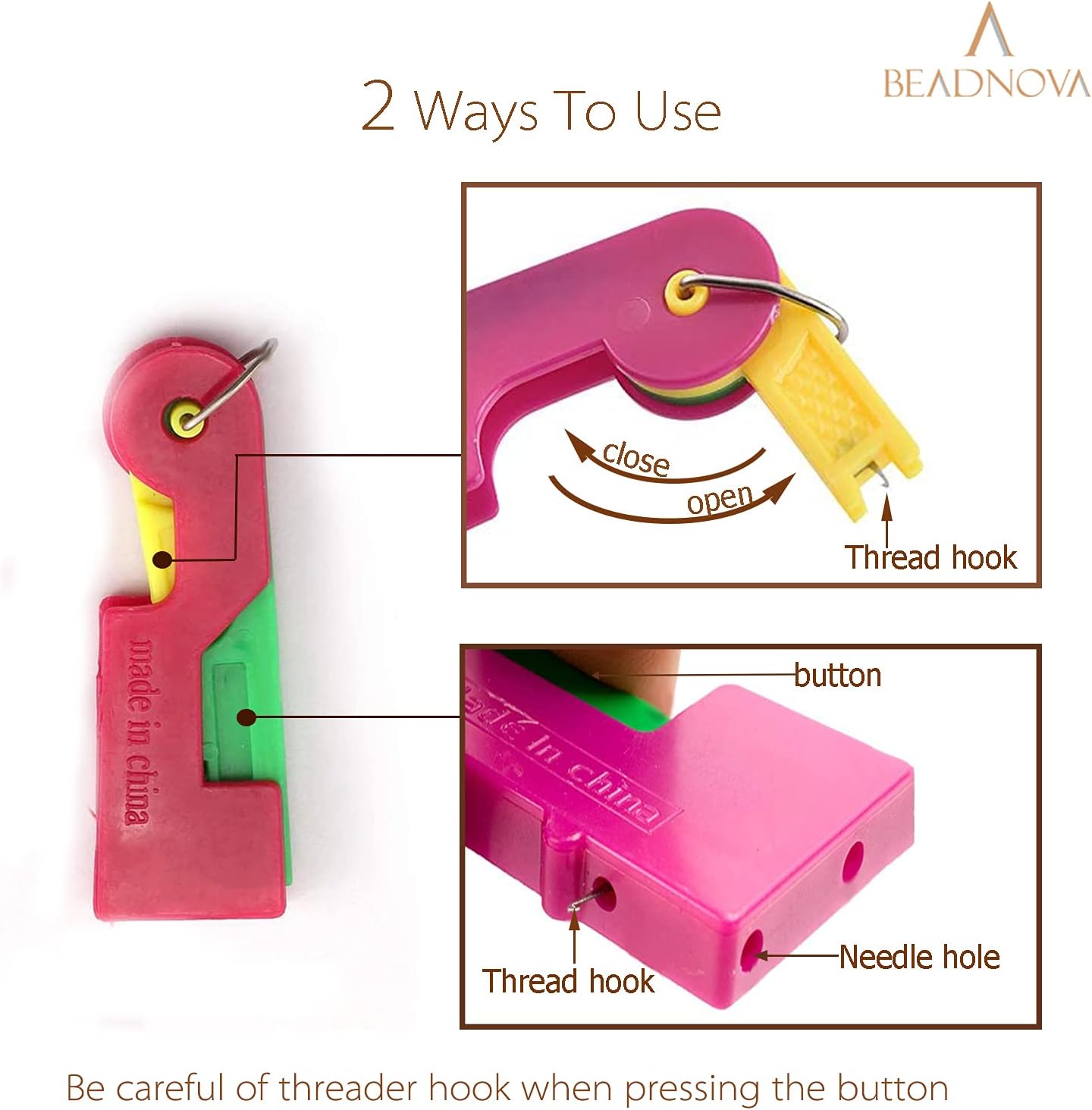 Automatic Needle Threader 5 Pcs Sewing Needle Threaders Automatic Threading Device for Sewing Embroidery Cross Stitch Craft Stitching Knitting Quilting - Image 4