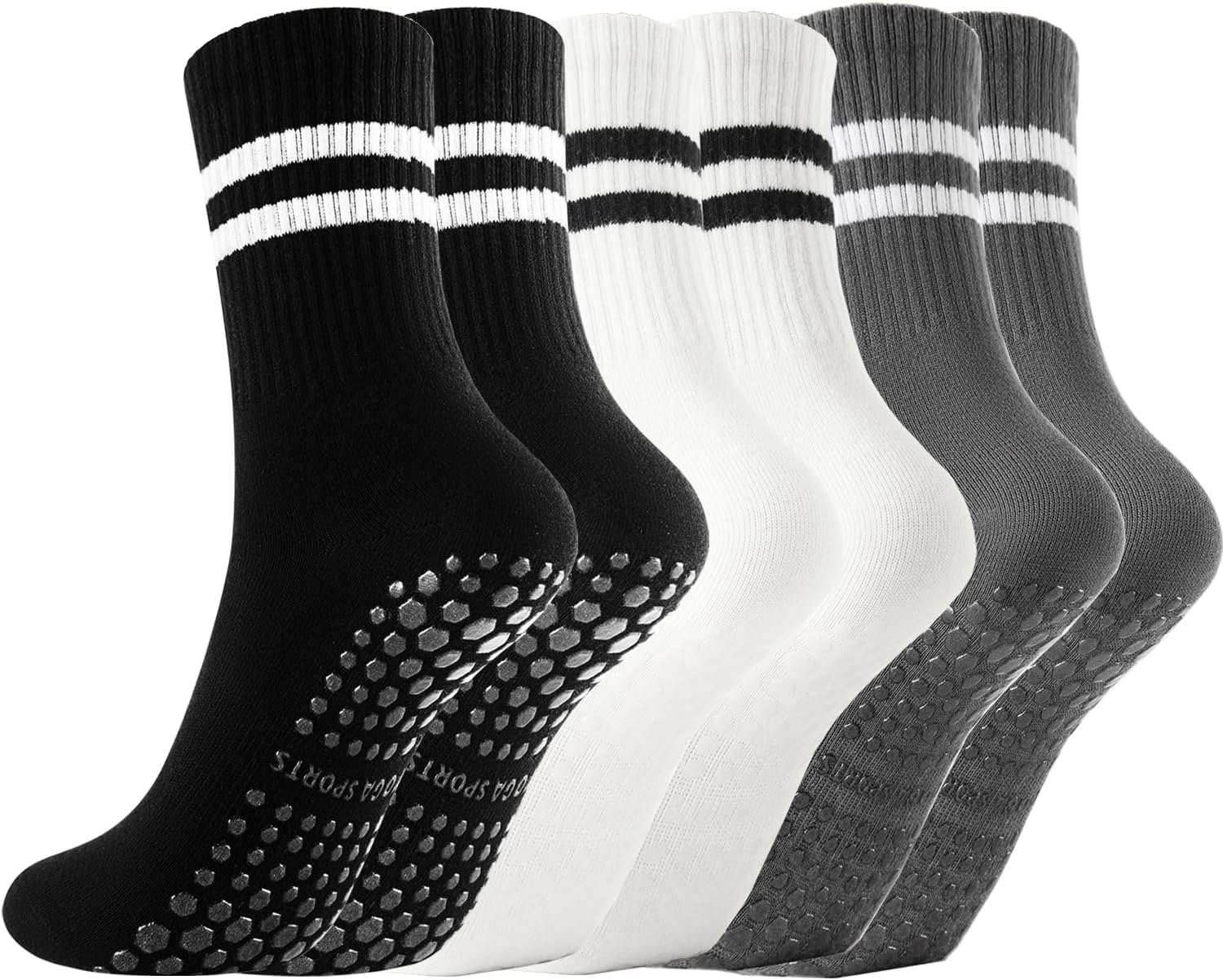 Non Slip Yoga Grip Pilates Socks for Women&Men Anti Slipper Grippy Socks for Ballet, Hospital, Dance, Trampoline - Image 1
