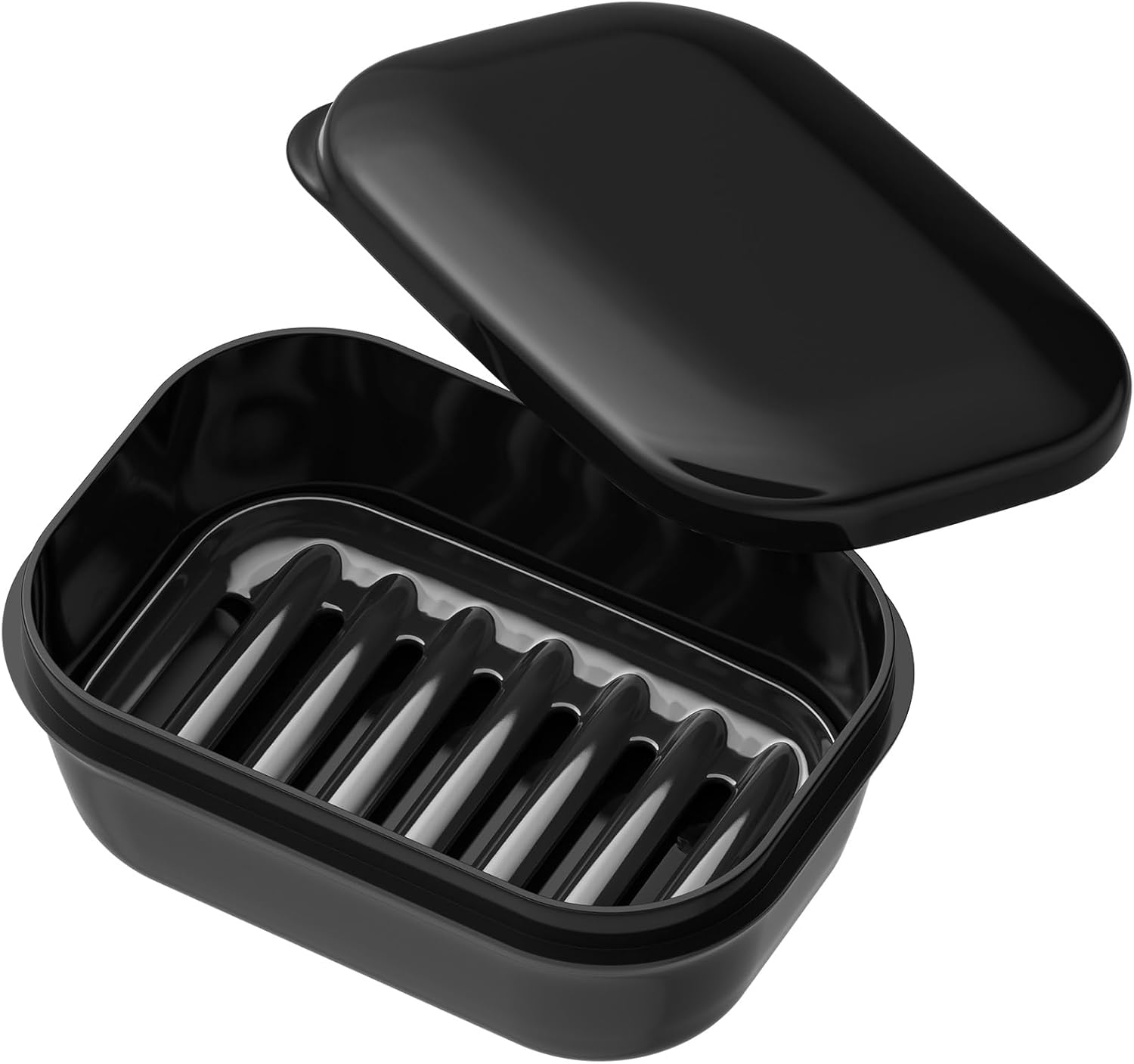 Leakproof Soap Holder 1 Pack, Travel Soap Container with Lid, Travel Size Toiletries, Portable Bar Soap Holder, Soap Box, Soap Dish for Traveling, Camping, Gym, Bathroom, Black - Image 1