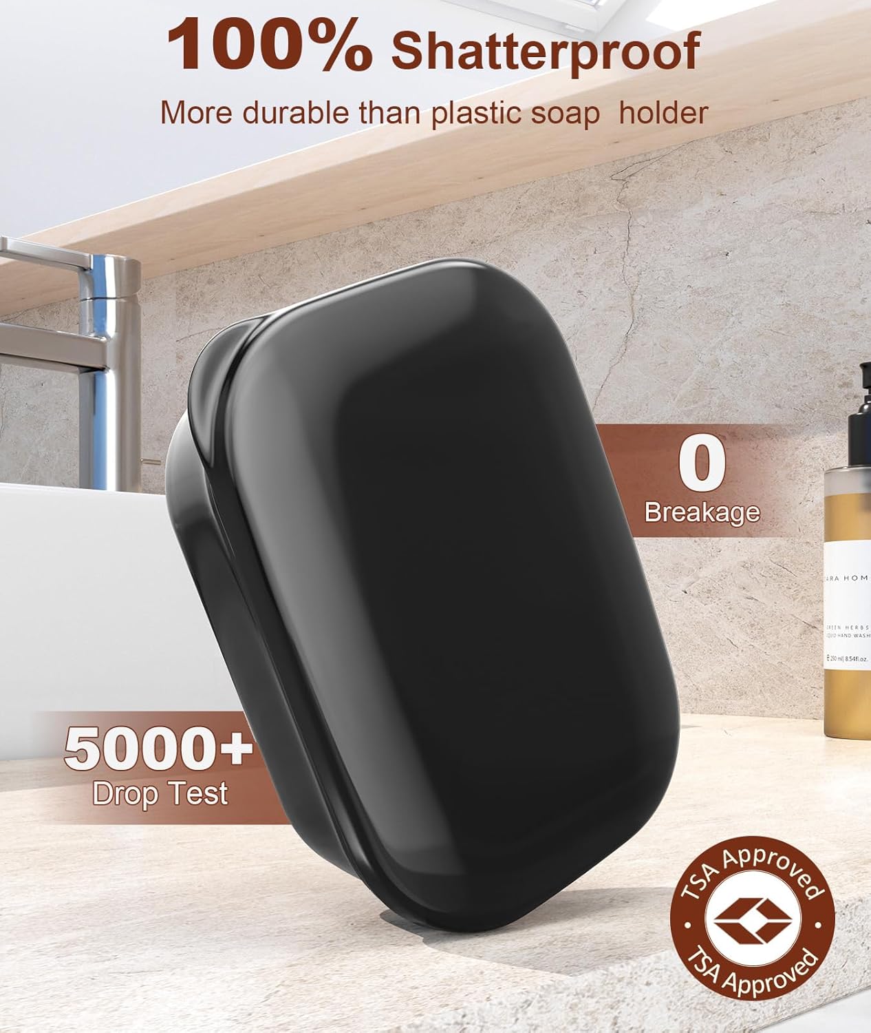 Leakproof Soap Holder 1 Pack, Travel Soap Container with Lid, Travel Size Toiletries, Portable Bar Soap Holder, Soap Box, Soap Dish for Traveling, Camping, Gym, Bathroom, Black - Image 4