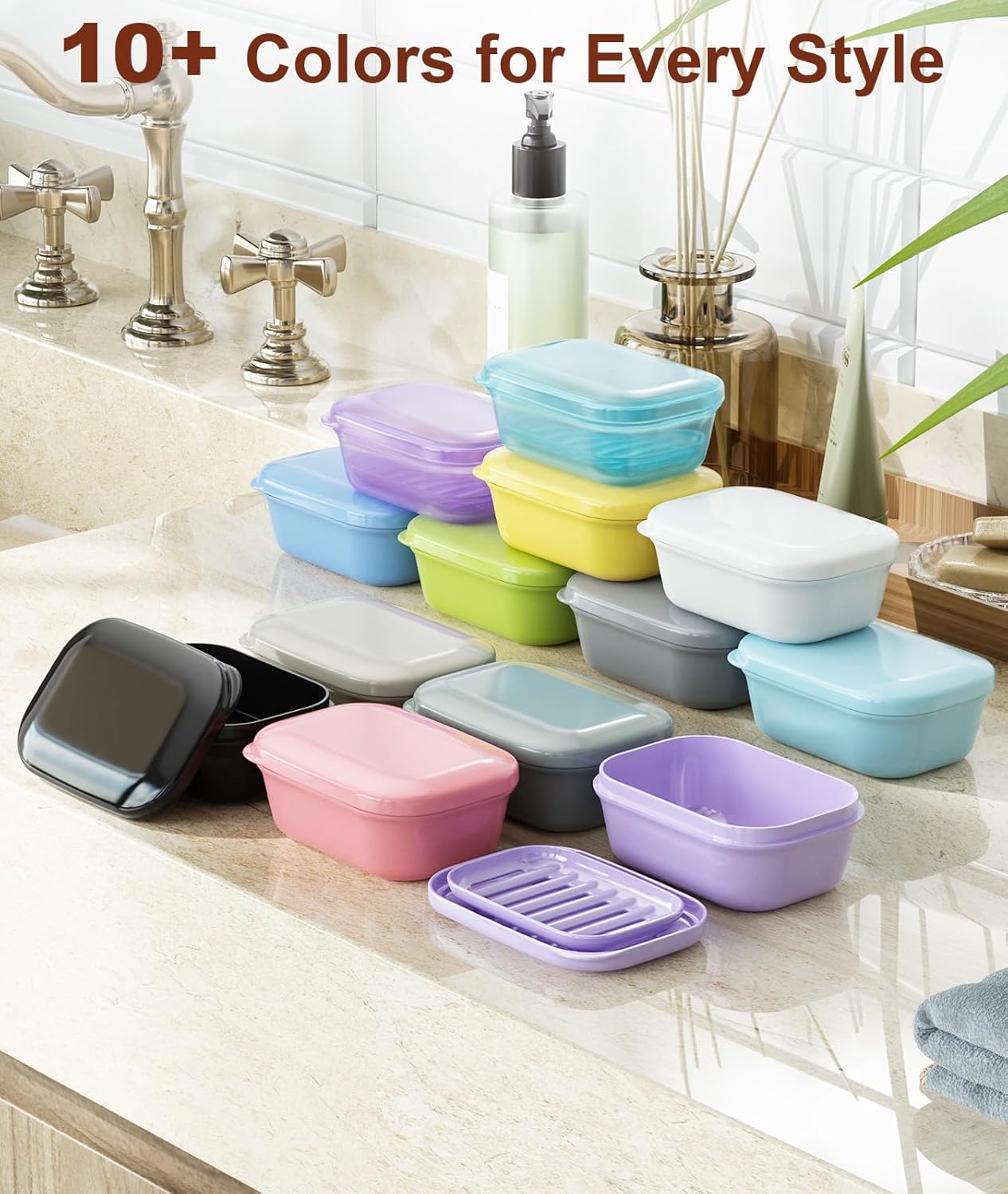 Leakproof Soap Holder 1 Pack, Travel Soap Container with Lid, Travel Size Toiletries, Portable Bar Soap Holder, Soap Box, Soap Dish for Traveling, Camping, Gym, Bathroom, Black - Image 6