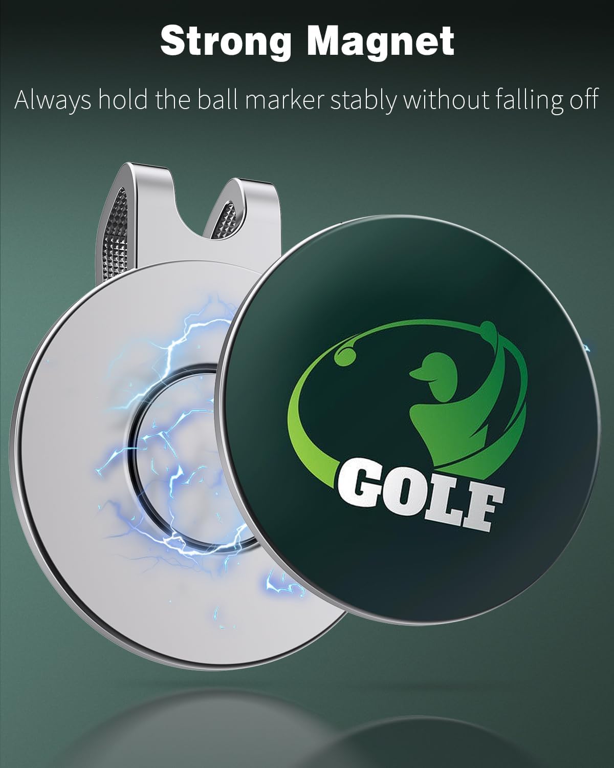 Golf Hat Clips Magnetic Golf Ball Marker Holders for Golf Hats Caps Pants Gloves Bags Visors Belts Nickel-Plated Alloy Clips for Metal Golf Ball Markers (Ball Marker Not Included) - Image 2
