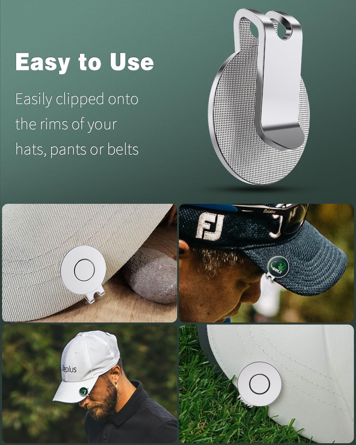 Golf Hat Clips Magnetic Golf Ball Marker Holders for Golf Hats Caps Pants Gloves Bags Visors Belts Nickel-Plated Alloy Clips for Metal Golf Ball Markers (Ball Marker Not Included) - Image 5