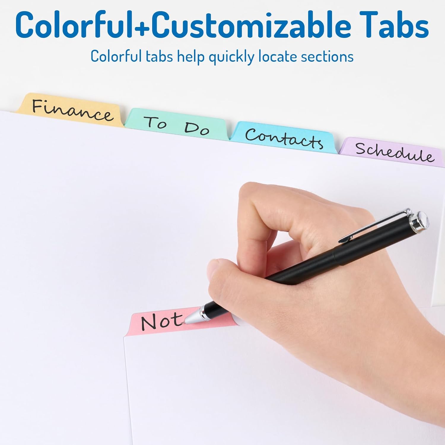 Blank Writable Binder Dividers, 1/5 Cut Tabs, 3 Hole Punch Dividers with Reinforced Edge, Binder Dividers with Multicolor Tabs, Letter Size, 3 Sets, 15 Dividers - Image 3