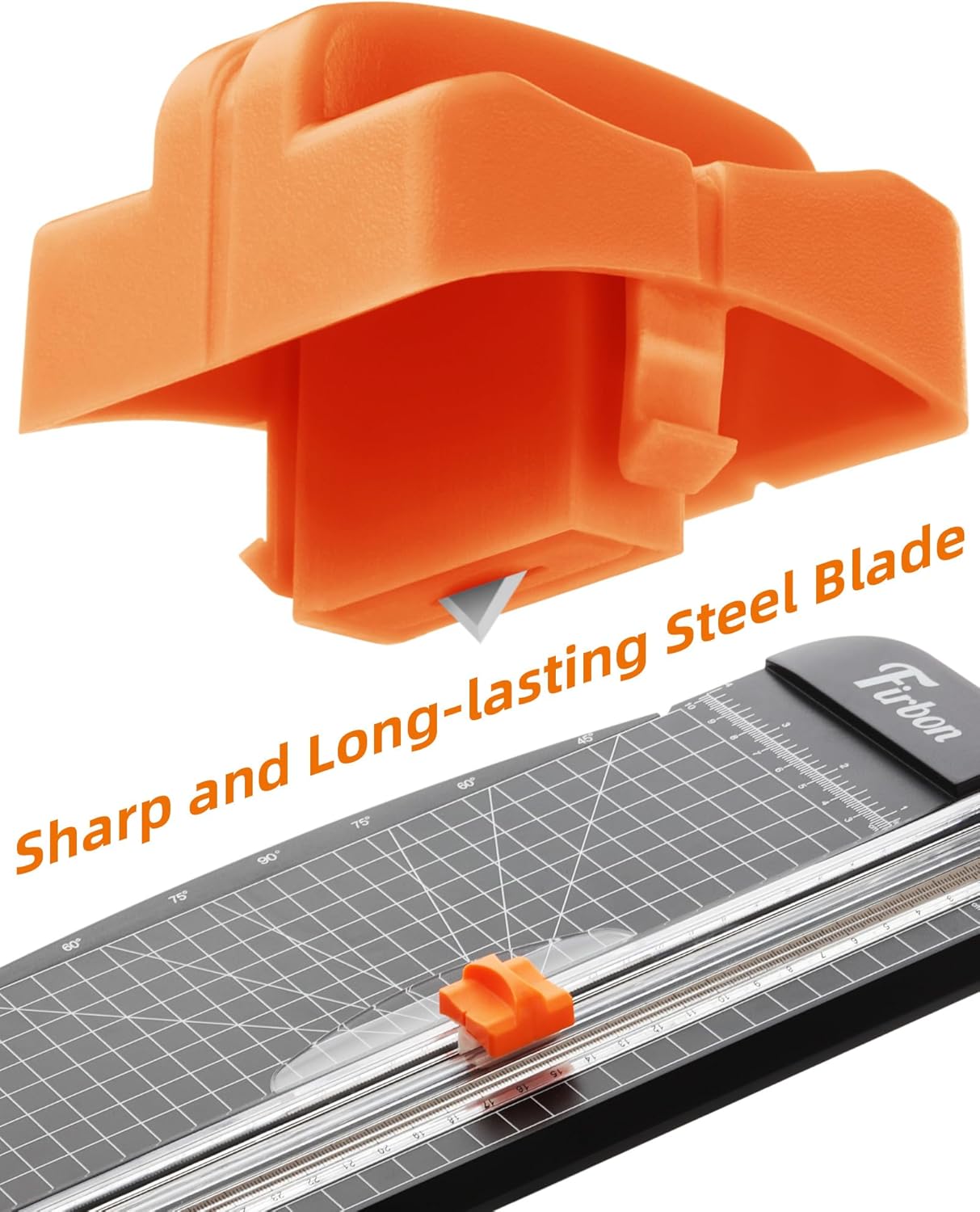 2Pcs Refill Blades for A4 A5 Paper Cutter, Spring-Loaded Safeguard Design Replacement Blade for Paper Trimmers (Orange) - Image 2